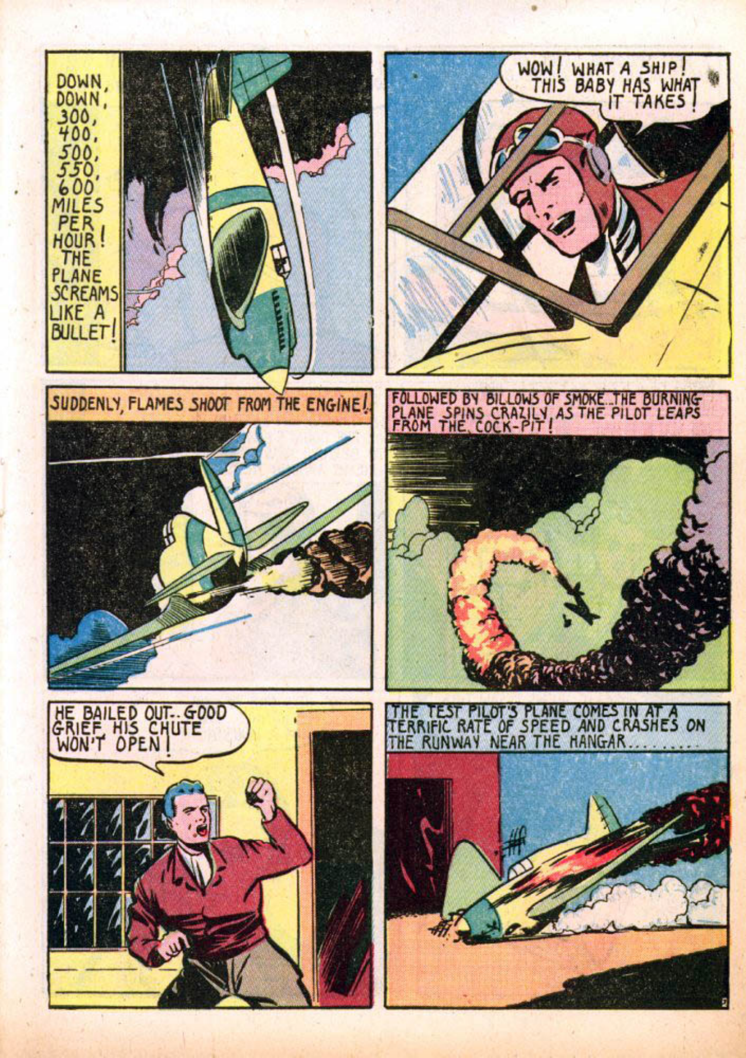 Blue Beetle (Fox / Dan Garrett), page 16. Blue Beetle (Dan Garrett). Public domain in the United States for Fox/Holyoke-era issues. Not Charlton or DC. Internet Archive folkscanomy scans used when Comic Book Plus returns 403.