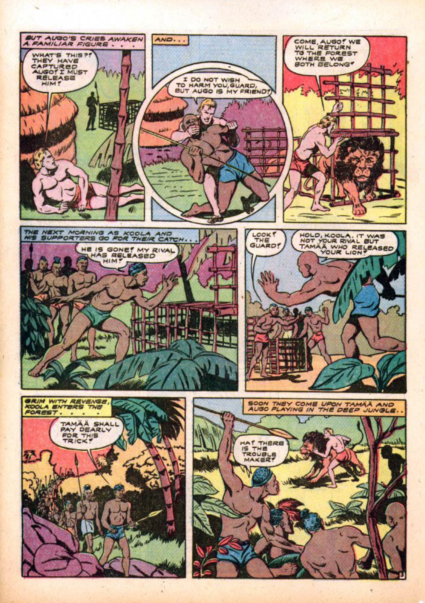Blue Beetle (Fox / Dan Garrett), page 55. Blue Beetle (Dan Garrett). Public domain in the United States for Fox/Holyoke-era issues. Not Charlton or DC. Internet Archive folkscanomy scans used when Comic Book Plus returns 403.