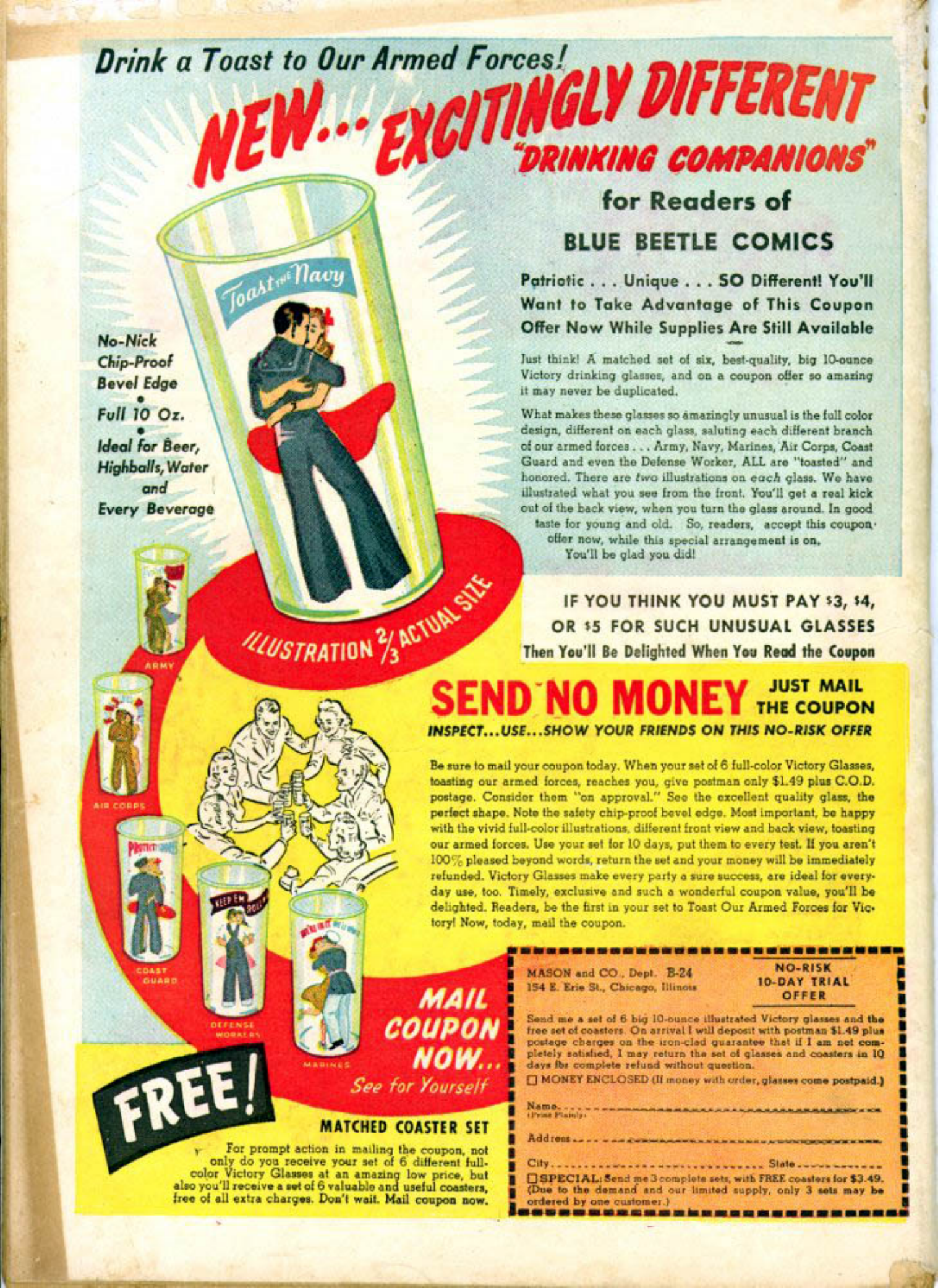 Blue Beetle (Fox / Dan Garrett), page 69. Blue Beetle (Dan Garrett). Public domain in the United States for Fox/Holyoke-era issues. Not Charlton or DC. Internet Archive folkscanomy scans used when Comic Book Plus returns 403.