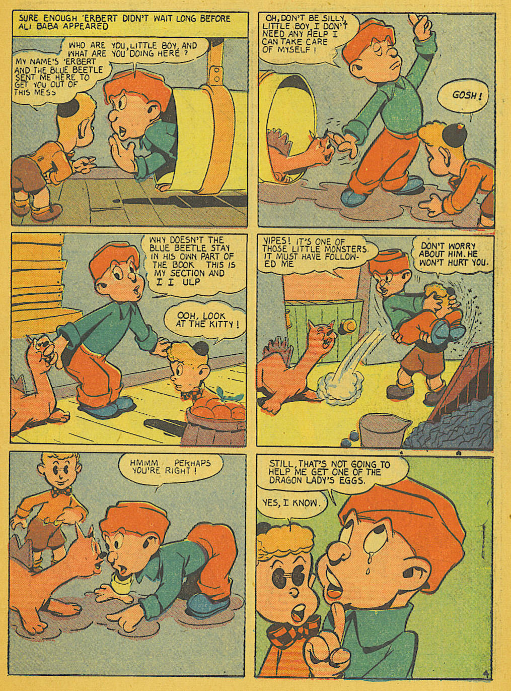 Blue Beetle (Fox / Dan Garrett), page 15. Blue Beetle (Dan Garrett). Public domain in the United States for Fox/Holyoke-era issues. Not Charlton or DC. Internet Archive folkscanomy scans used when Comic Book Plus returns 403.