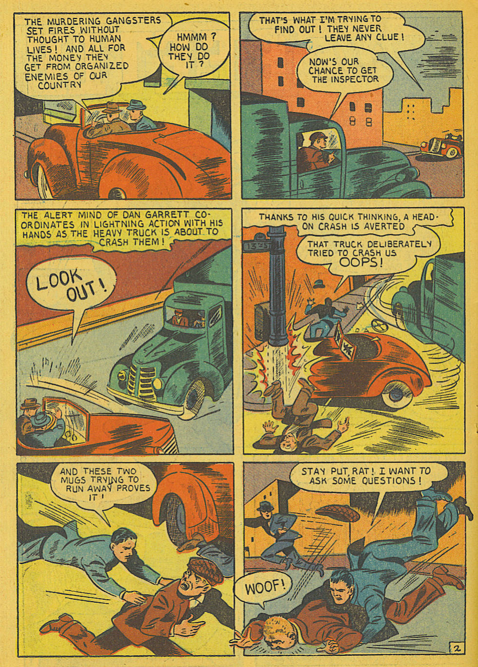 Blue Beetle (Fox / Dan Garrett), page 19. Blue Beetle (Dan Garrett). Public domain in the United States for Fox/Holyoke-era issues. Not Charlton or DC. Internet Archive folkscanomy scans used when Comic Book Plus returns 403.