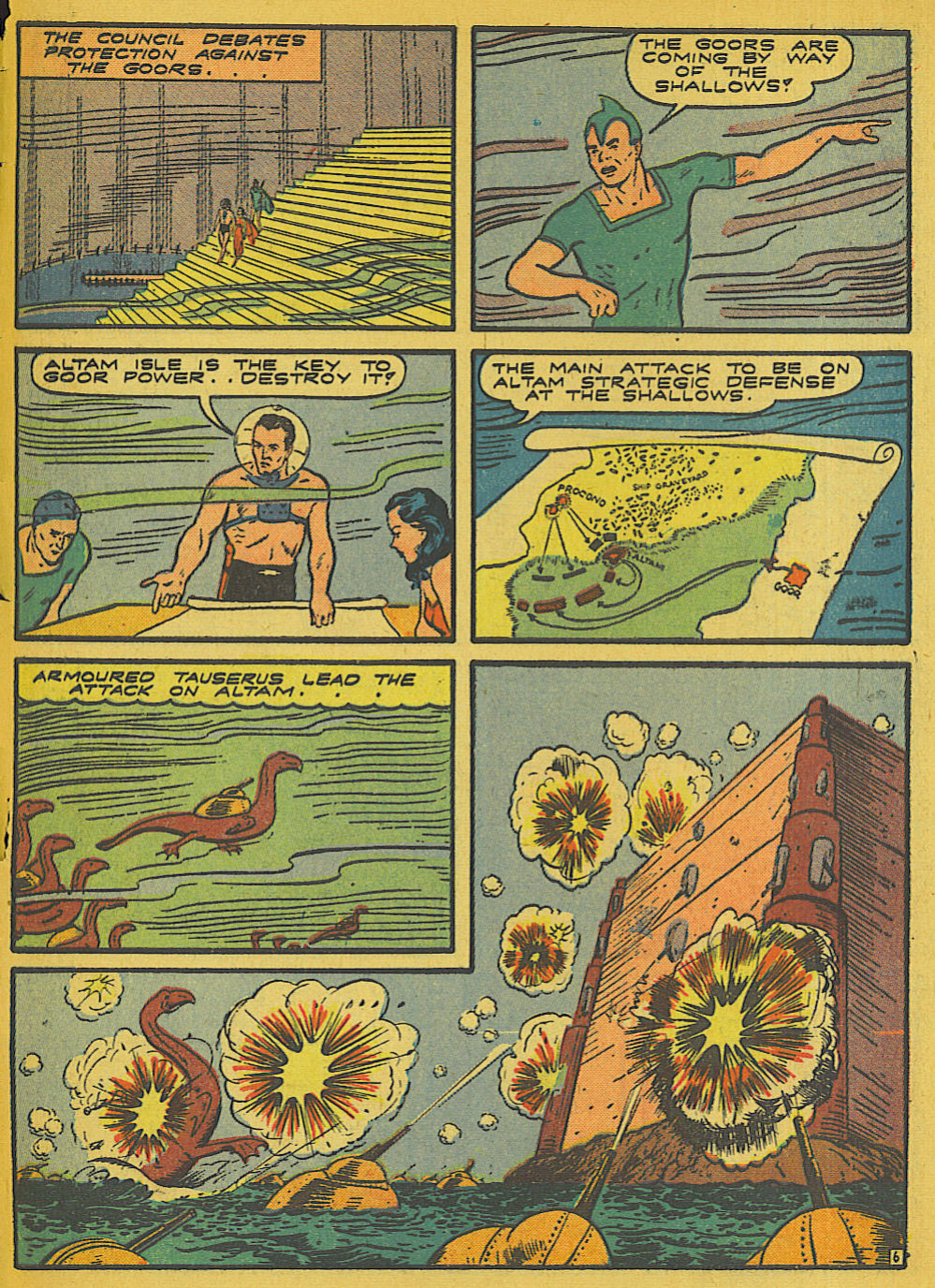 Blue Beetle (Fox / Dan Garrett), page 31. Blue Beetle (Dan Garrett). Public domain in the United States for Fox/Holyoke-era issues. Not Charlton or DC. Internet Archive folkscanomy scans used when Comic Book Plus returns 403.
