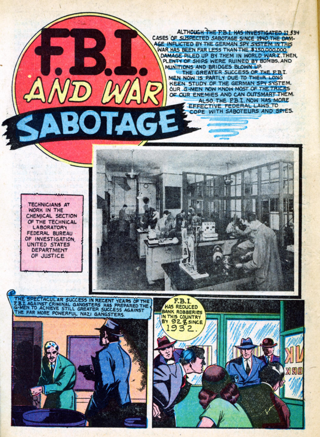 Blue Beetle (Fox / Dan Garrett), page 33. Blue Beetle (Dan Garrett). Public domain in the United States for Fox/Holyoke-era issues. Not Charlton or DC. Internet Archive folkscanomy scans used when Comic Book Plus returns 403.