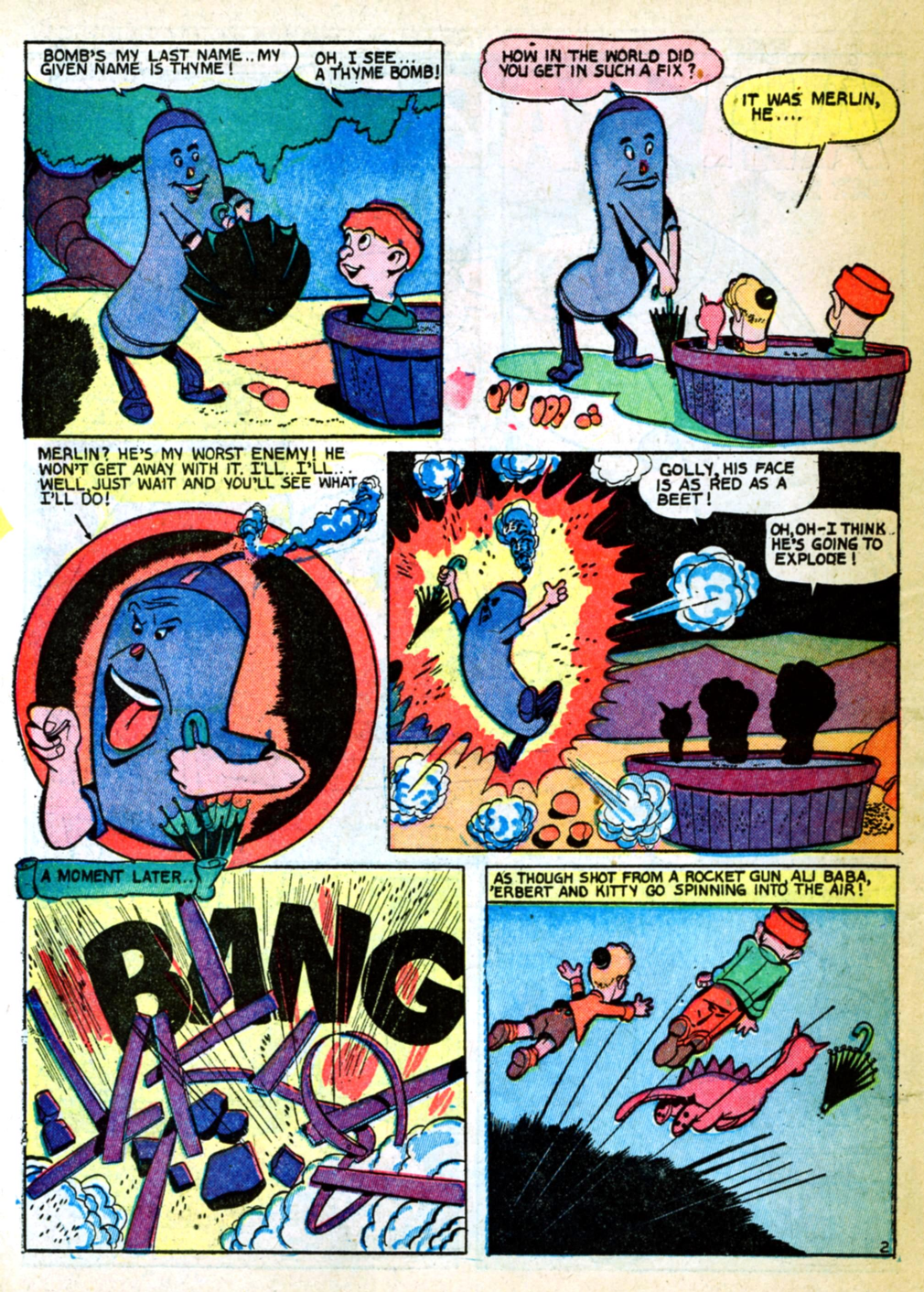 Blue Beetle (Fox / Dan Garrett), page 49. Blue Beetle (Dan Garrett). Public domain in the United States for Fox/Holyoke-era issues. Not Charlton or DC. Internet Archive folkscanomy scans used when Comic Book Plus returns 403.
