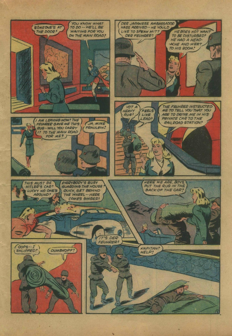 Blue Beetle (Fox / Dan Garrett), page 46. Blue Beetle (Dan Garrett). Public domain in the United States for Fox/Holyoke-era issues. Not Charlton or DC. Internet Archive folkscanomy scans used when Comic Book Plus returns 403.