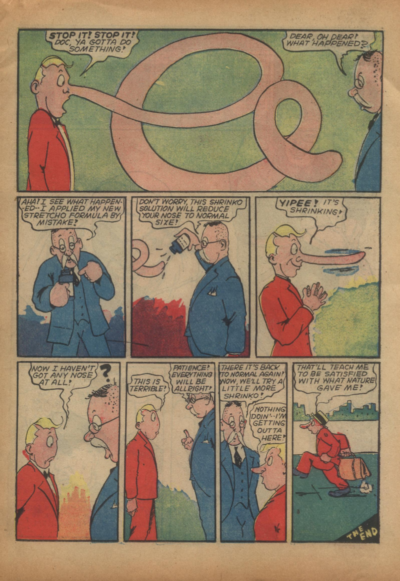 Blue Beetle (Fox / Dan Garrett), page 20. Blue Beetle (Dan Garrett). Public domain in the United States for Fox/Holyoke-era issues. Not Charlton or DC. Internet Archive folkscanomy scans used when Comic Book Plus returns 403.