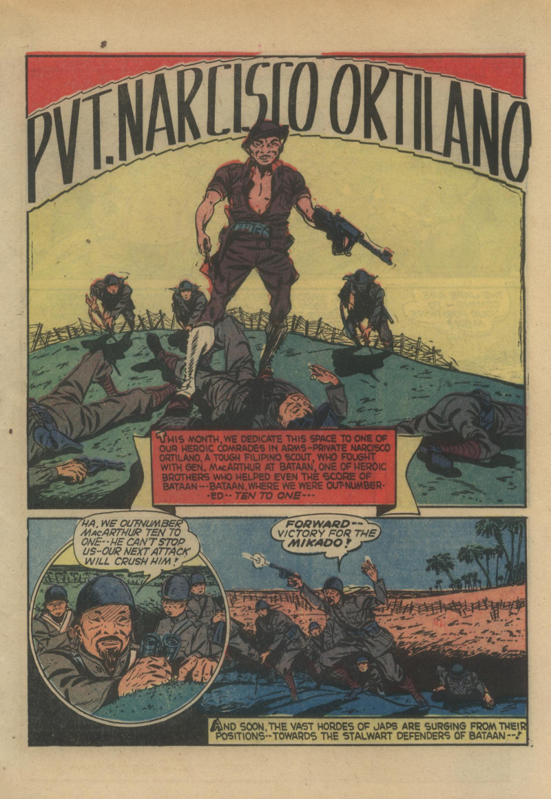 Blue Beetle (Fox / Dan Garrett), page 48. Blue Beetle (Dan Garrett). Public domain in the United States for Fox/Holyoke-era issues. Not Charlton or DC. Internet Archive folkscanomy scans used when Comic Book Plus returns 403.
