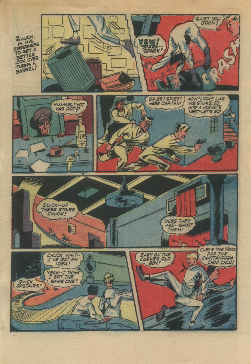 Blue Beetle (Fox / Dan Garrett), page 66. Blue Beetle (Dan Garrett). Public domain in the United States for Fox/Holyoke-era issues. Not Charlton or DC. Internet Archive folkscanomy scans used when Comic Book Plus returns 403.