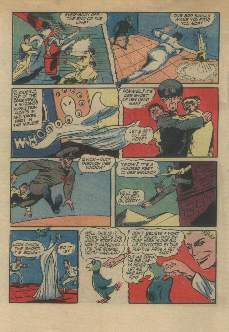 Blue Beetle (Fox / Dan Garrett), page 67. Blue Beetle (Dan Garrett). Public domain in the United States for Fox/Holyoke-era issues. Not Charlton or DC. Internet Archive folkscanomy scans used when Comic Book Plus returns 403.
