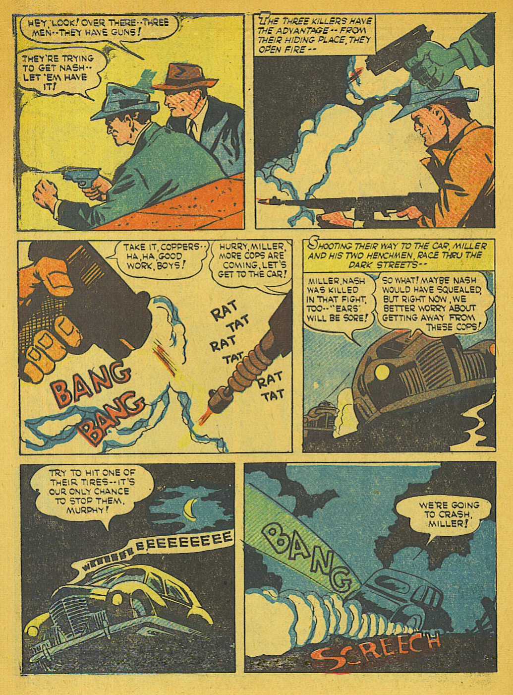 Blue Beetle (Fox / Dan Garrett), page 17. Blue Beetle (Dan Garrett). Public domain in the United States for Fox/Holyoke-era issues. Not Charlton or DC. Internet Archive folkscanomy scans used when Comic Book Plus returns 403.