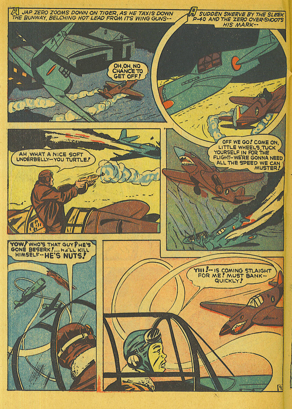 Blue Beetle (Fox / Dan Garrett), page 43. Blue Beetle (Dan Garrett). Public domain in the United States for Fox/Holyoke-era issues. Not Charlton or DC. Internet Archive folkscanomy scans used when Comic Book Plus returns 403.