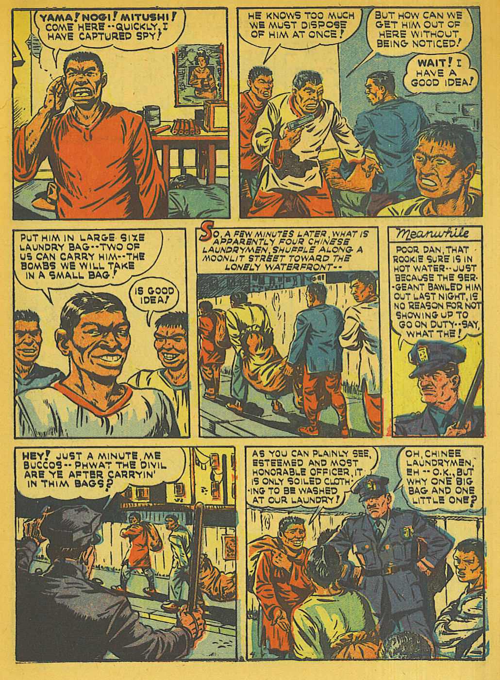Blue Beetle (Fox / Dan Garrett), page 8. Blue Beetle (Dan Garrett). Public domain in the United States for Fox/Holyoke-era issues. Not Charlton or DC. Internet Archive folkscanomy scans used when Comic Book Plus returns 403.