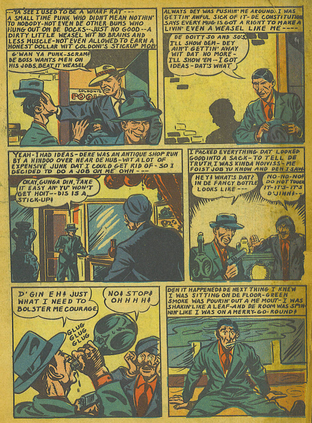 Blue Beetle (Fox / Dan Garrett), page 3. Blue Beetle (Dan Garrett). Public domain in the United States for Fox/Holyoke-era issues. Not Charlton or DC. Internet Archive folkscanomy scans used when Comic Book Plus returns 403.