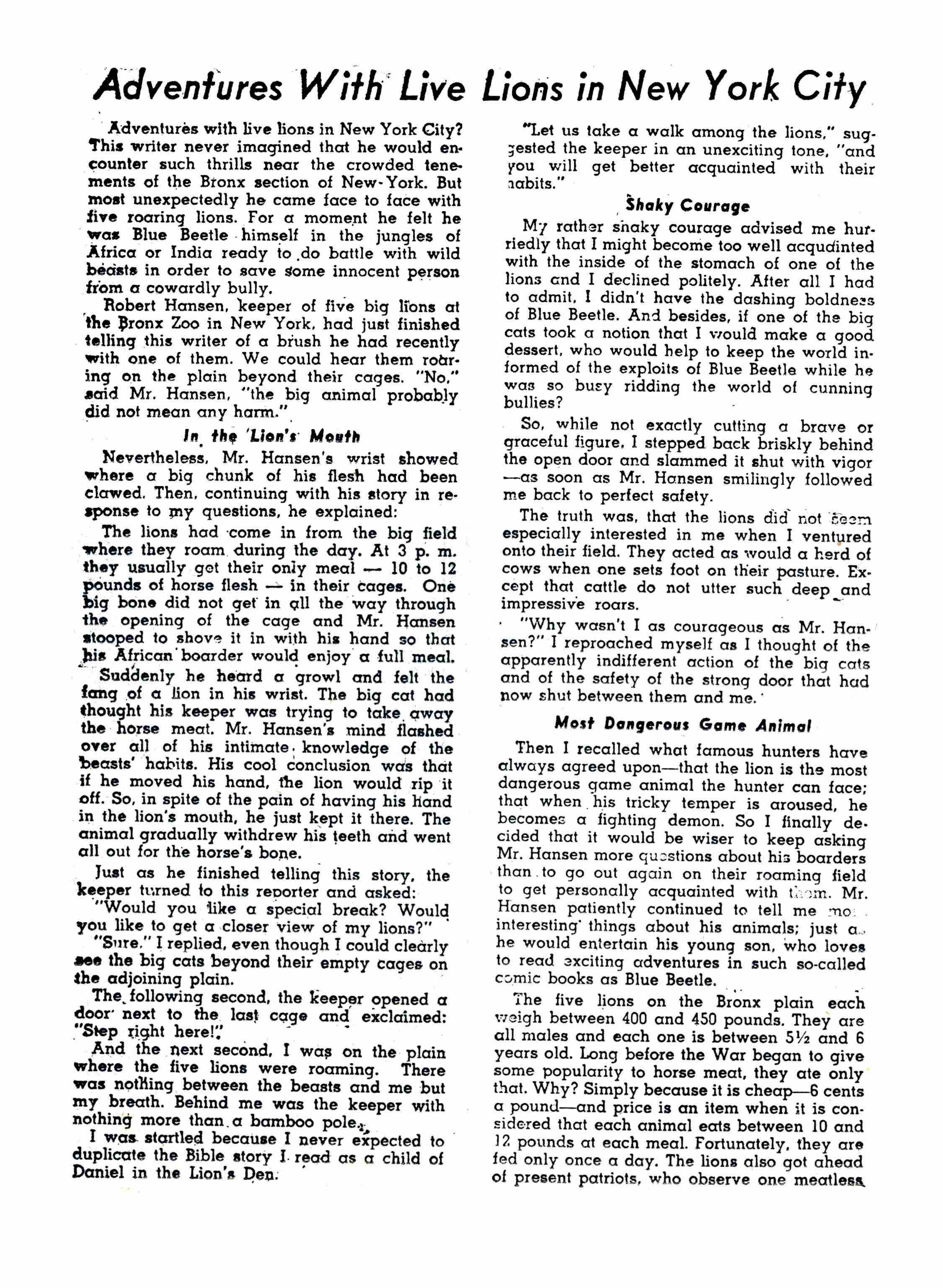 Blue Beetle (Fox / Dan Garrett), page 25. Blue Beetle (Dan Garrett). Public domain in the United States for Fox/Holyoke-era issues. Not Charlton or DC. Internet Archive folkscanomy scans used when Comic Book Plus returns 403.