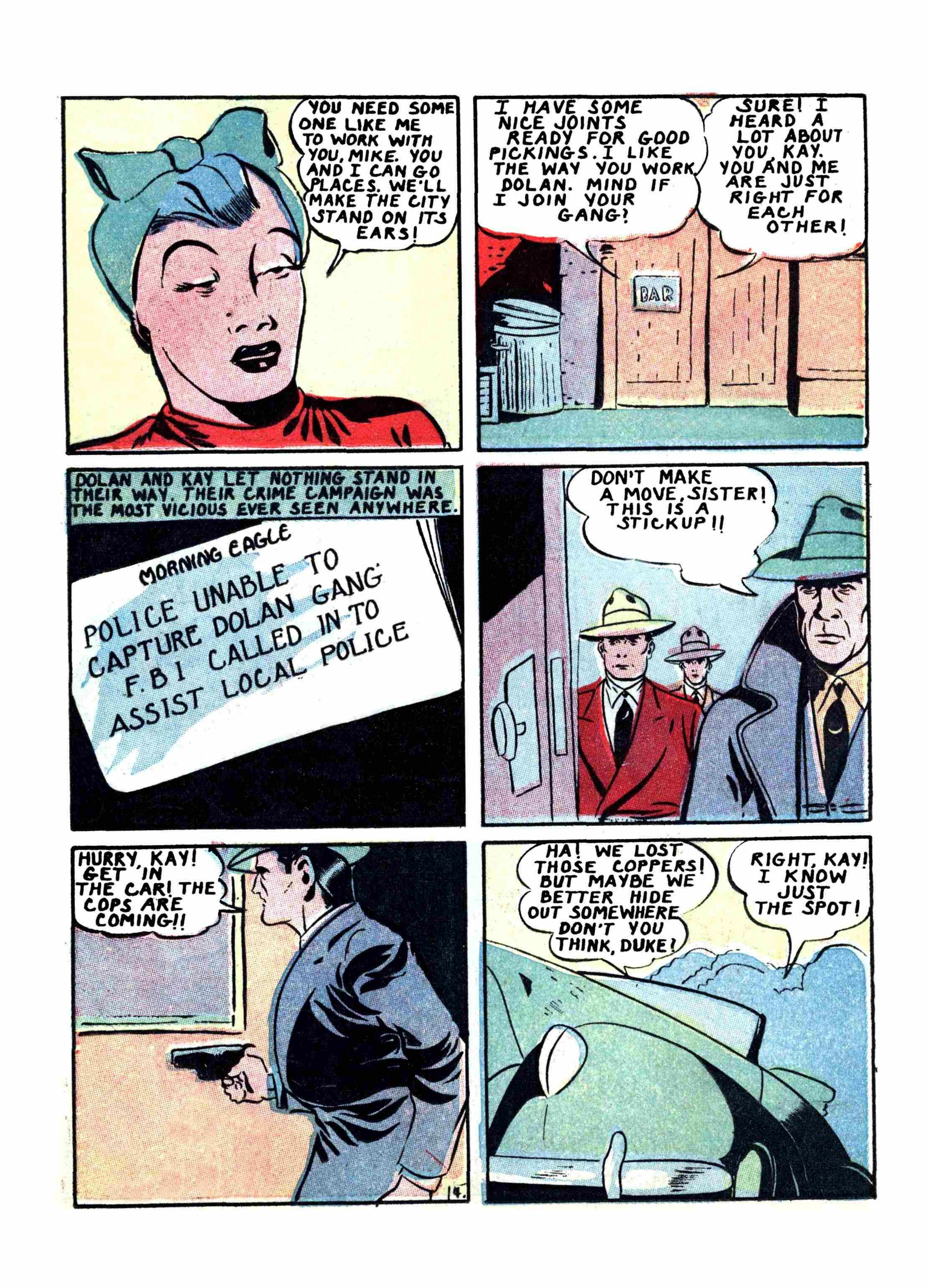 Blue Beetle (Fox / Dan Garrett), page 31. Blue Beetle (Dan Garrett). Public domain in the United States for Fox/Holyoke-era issues. Not Charlton or DC. Internet Archive folkscanomy scans used when Comic Book Plus returns 403.