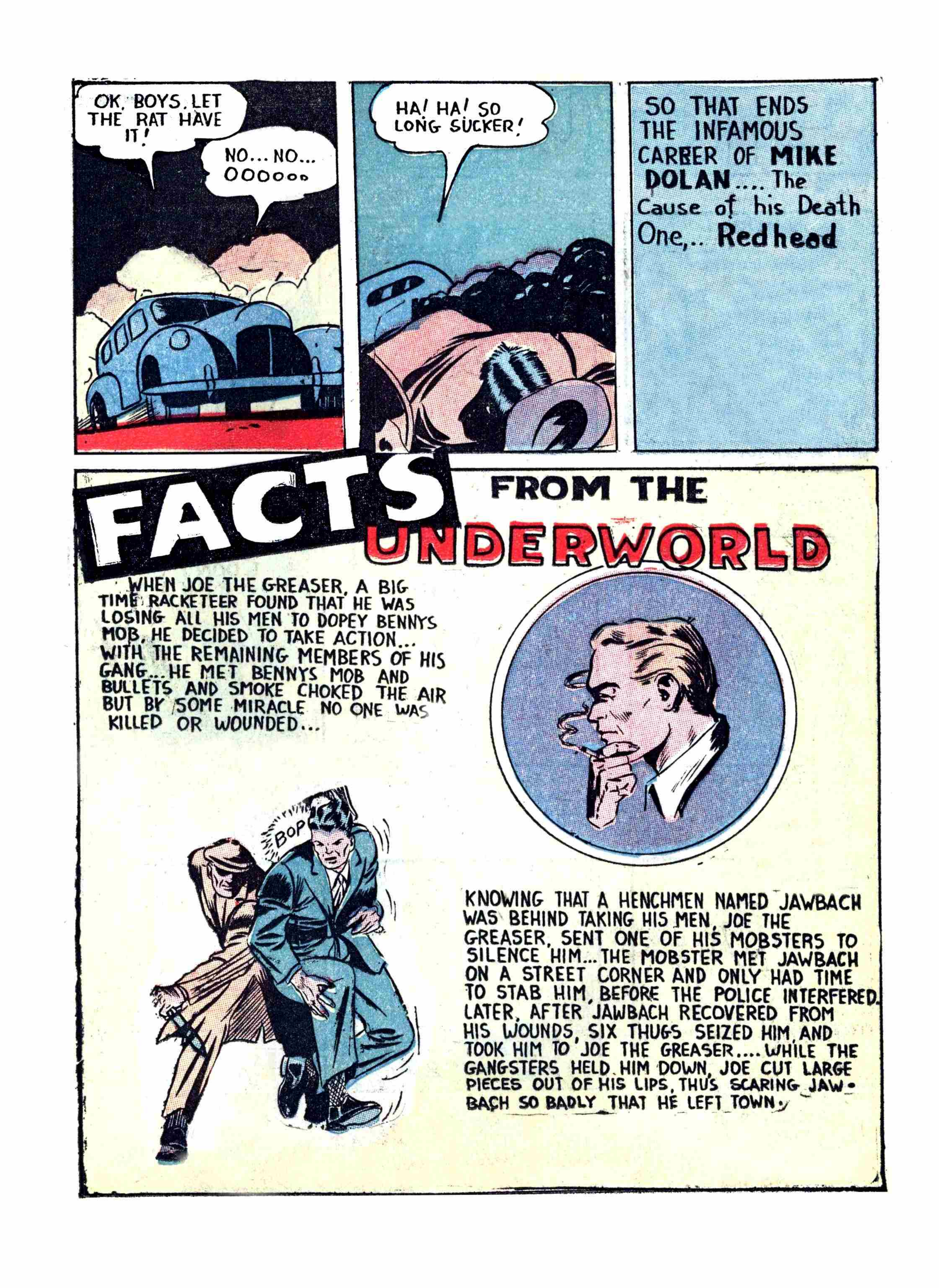 Blue Beetle (Fox / Dan Garrett), page 34. Blue Beetle (Dan Garrett). Public domain in the United States for Fox/Holyoke-era issues. Not Charlton or DC. Internet Archive folkscanomy scans used when Comic Book Plus returns 403.