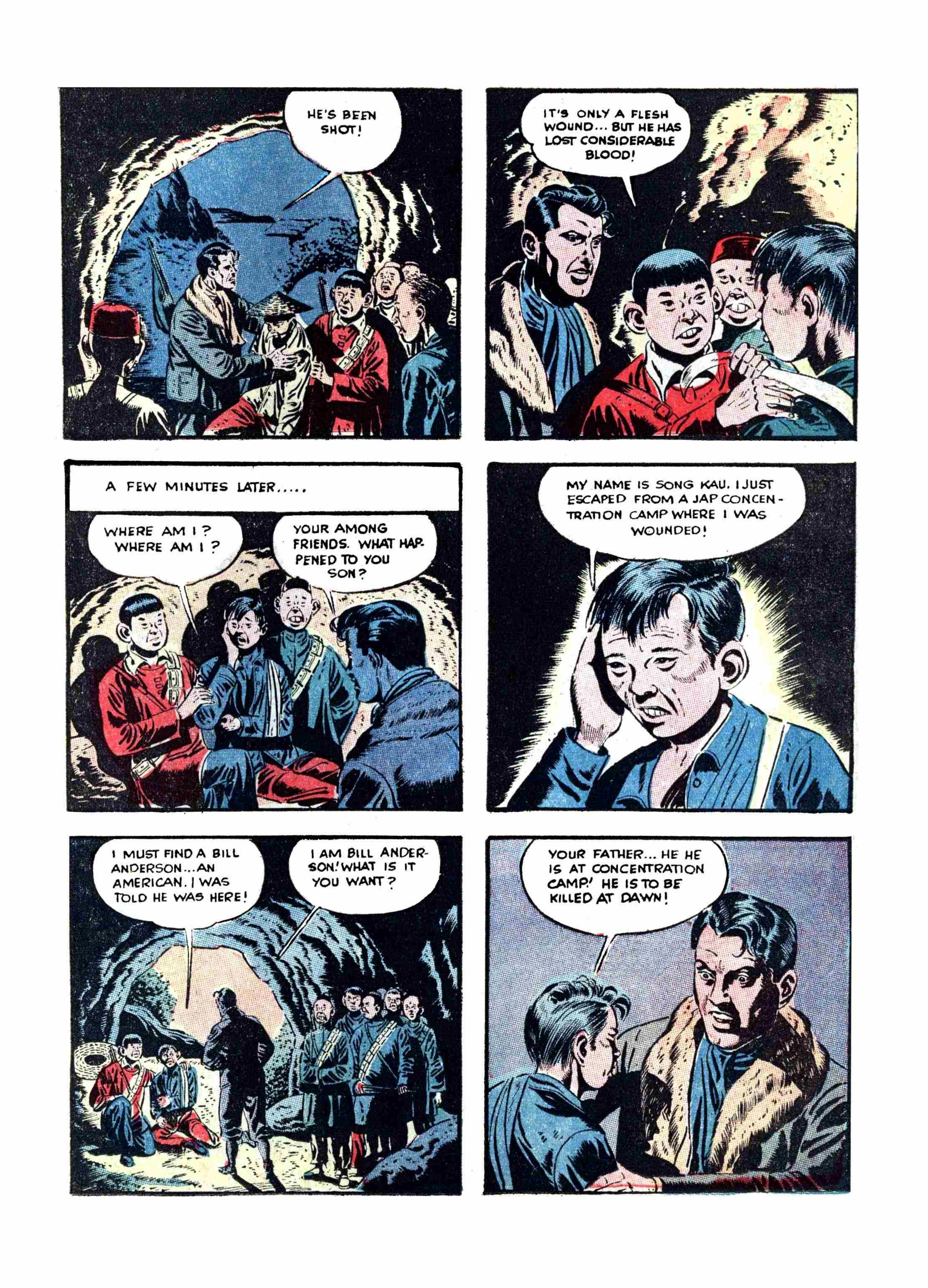 Blue Beetle (Fox / Dan Garrett), page 38. Blue Beetle (Dan Garrett). Public domain in the United States for Fox/Holyoke-era issues. Not Charlton or DC. Internet Archive folkscanomy scans used when Comic Book Plus returns 403.