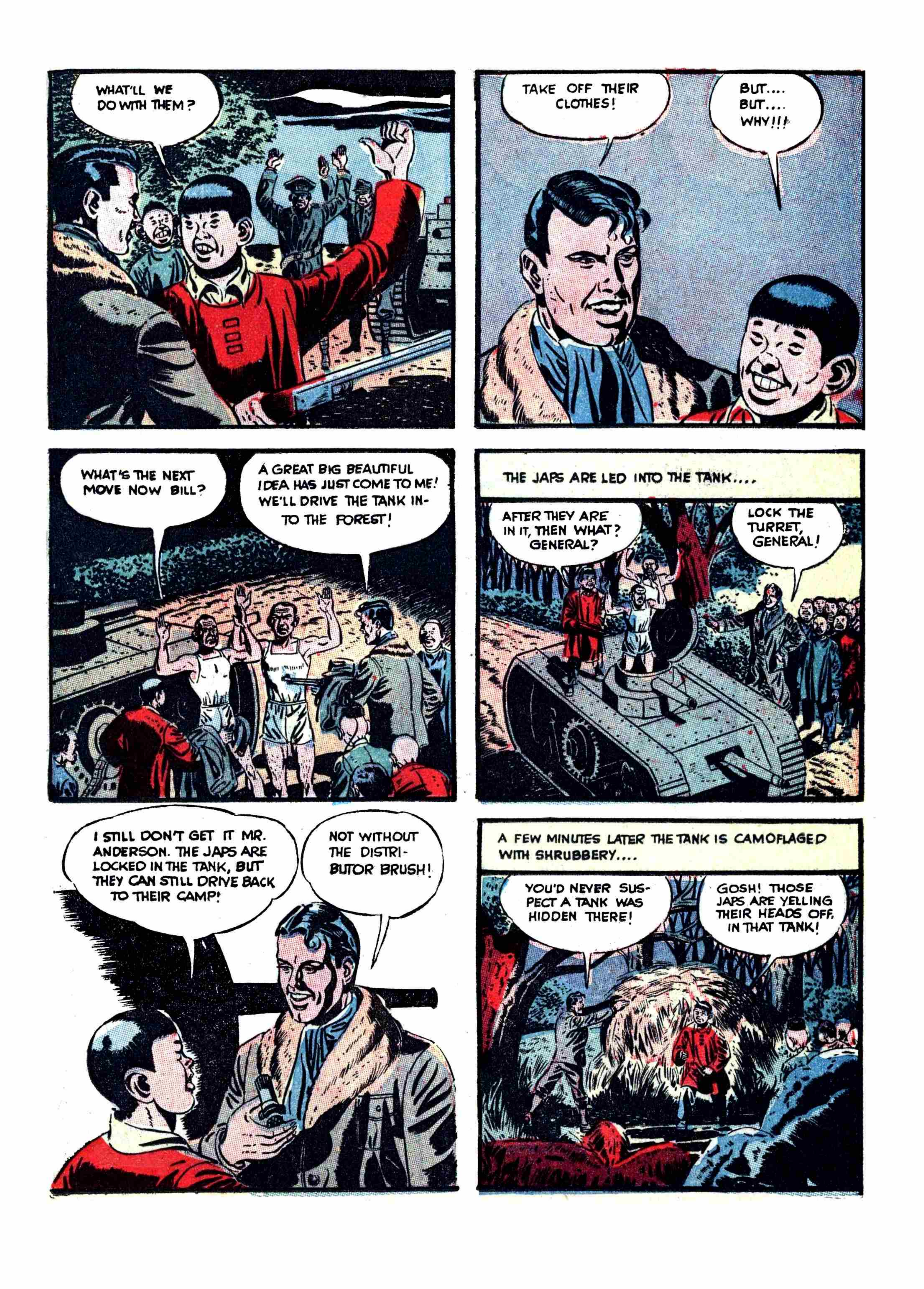 Blue Beetle (Fox / Dan Garrett), page 42. Blue Beetle (Dan Garrett). Public domain in the United States for Fox/Holyoke-era issues. Not Charlton or DC. Internet Archive folkscanomy scans used when Comic Book Plus returns 403.