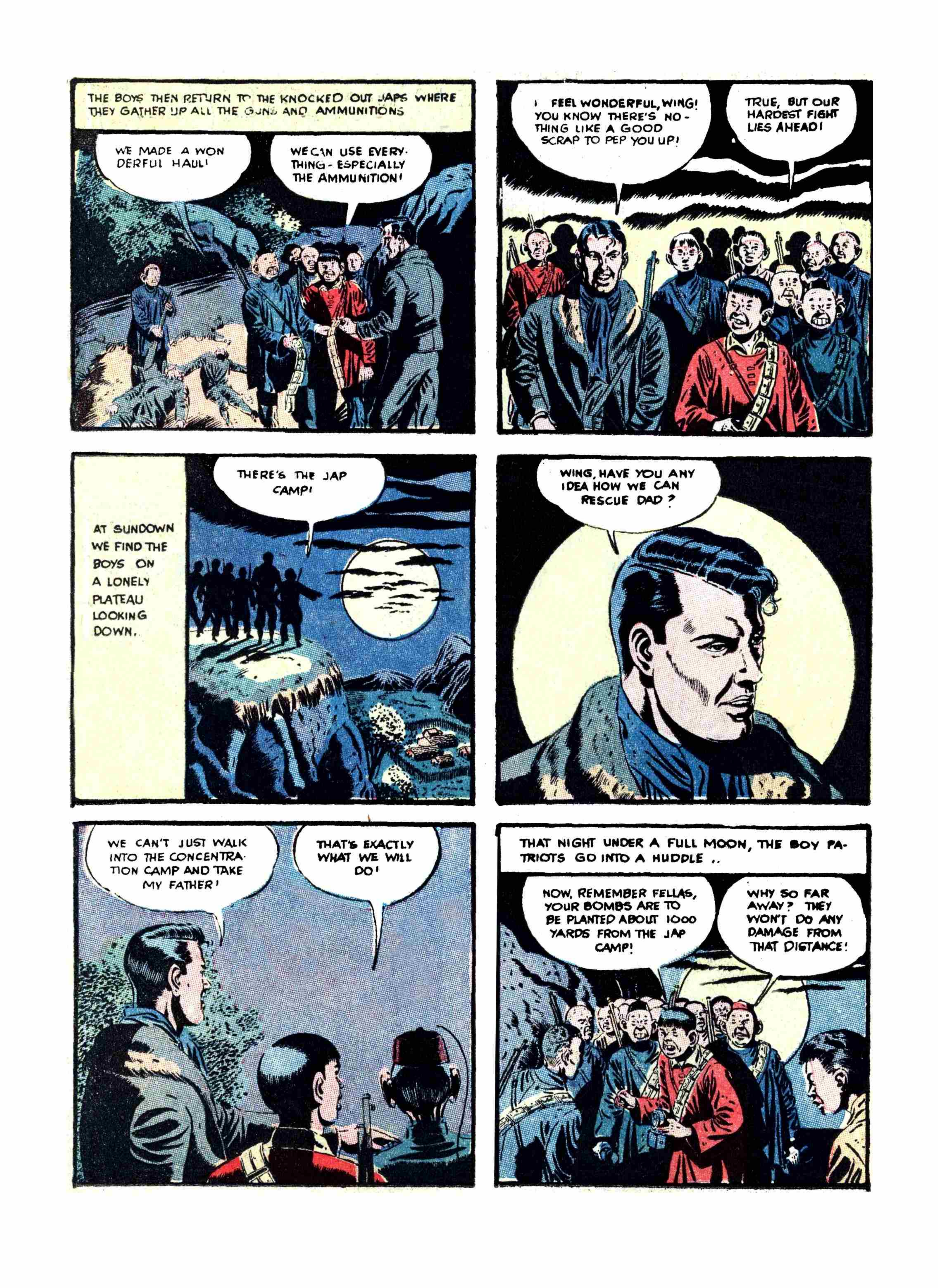 Blue Beetle (Fox / Dan Garrett), page 43. Blue Beetle (Dan Garrett). Public domain in the United States for Fox/Holyoke-era issues. Not Charlton or DC. Internet Archive folkscanomy scans used when Comic Book Plus returns 403.