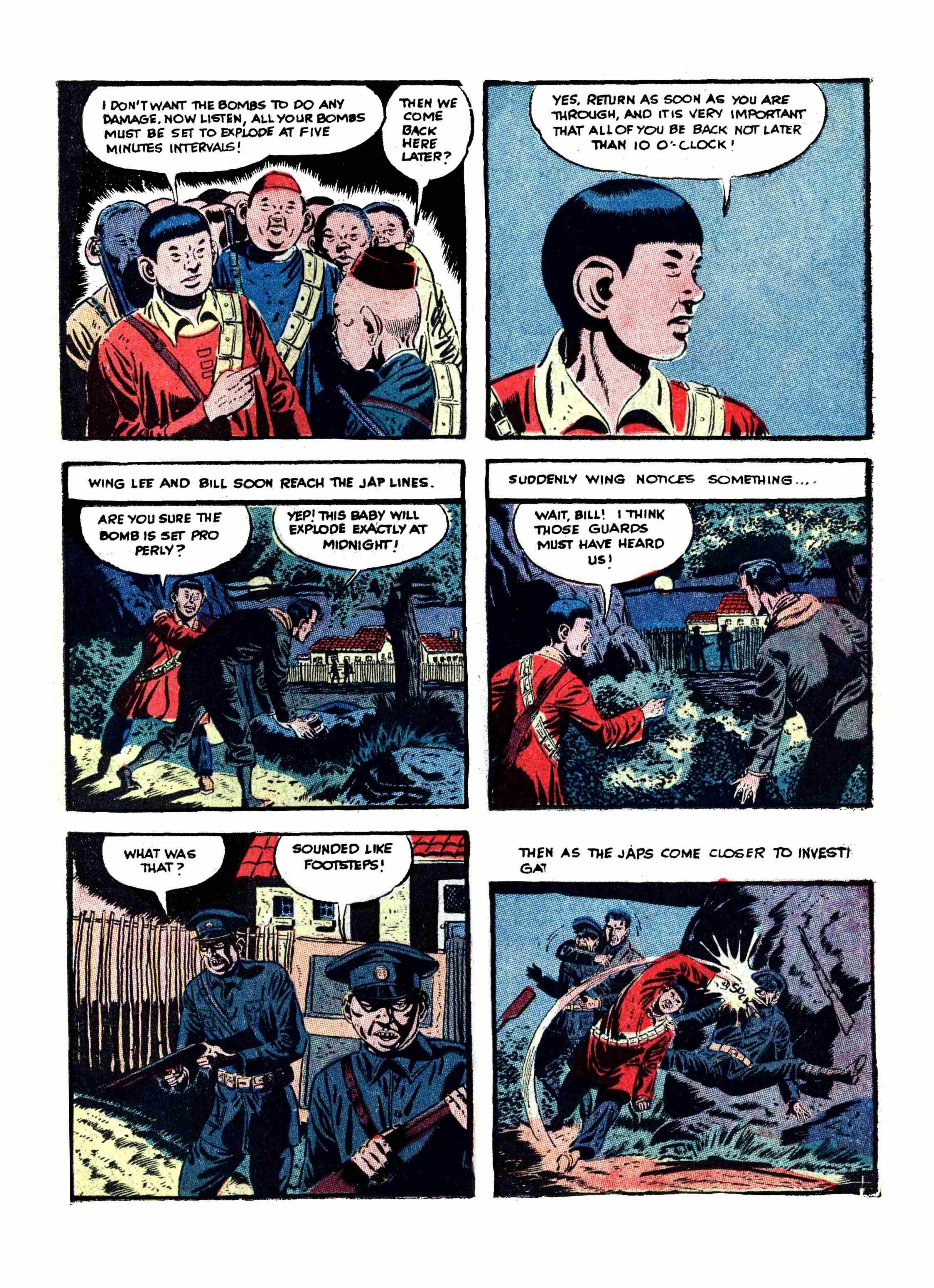 Blue Beetle (Fox / Dan Garrett), page 44. Blue Beetle (Dan Garrett). Public domain in the United States for Fox/Holyoke-era issues. Not Charlton or DC. Internet Archive folkscanomy scans used when Comic Book Plus returns 403.