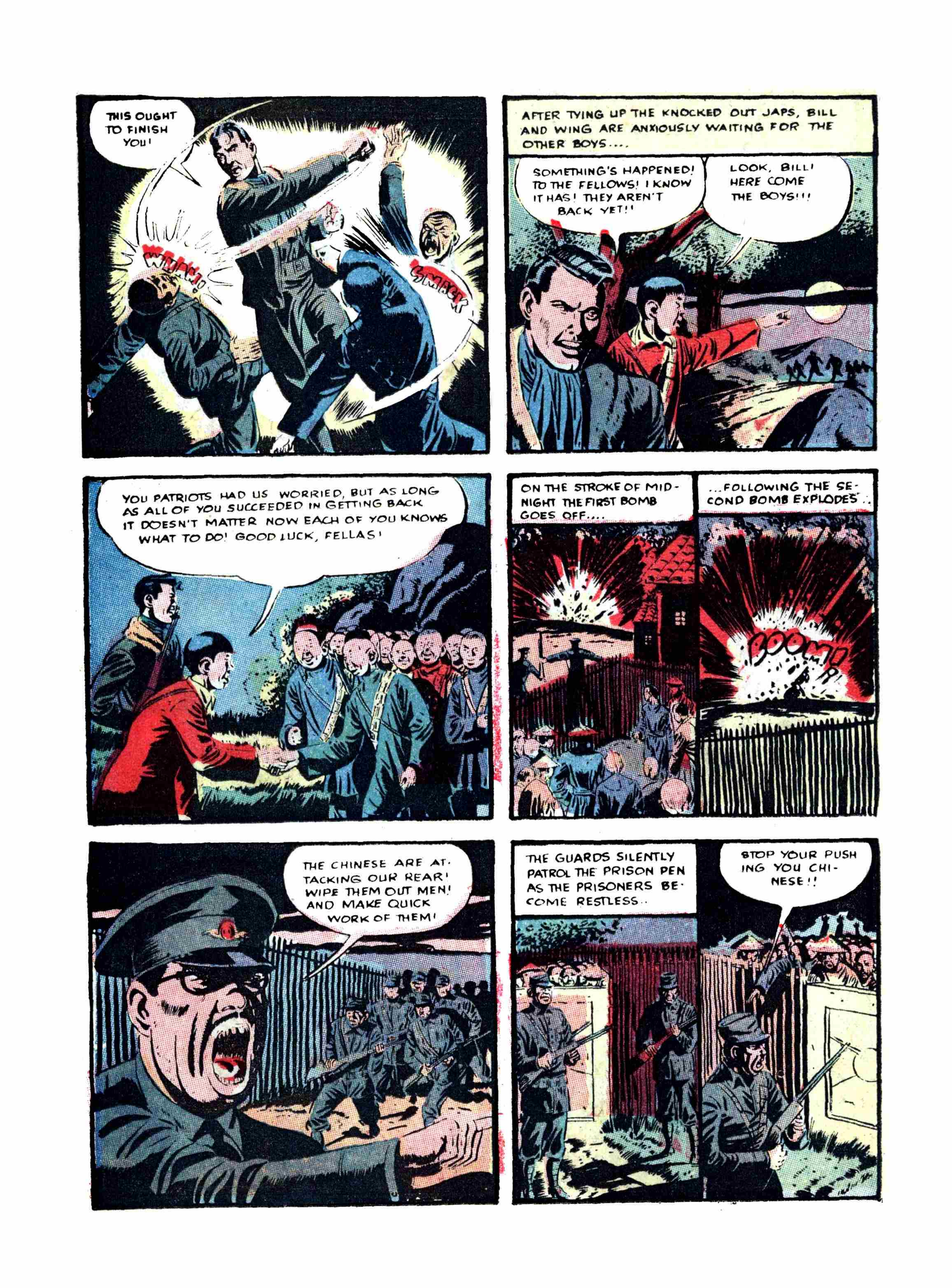 Blue Beetle (Fox / Dan Garrett), page 45. Blue Beetle (Dan Garrett). Public domain in the United States for Fox/Holyoke-era issues. Not Charlton or DC. Internet Archive folkscanomy scans used when Comic Book Plus returns 403.