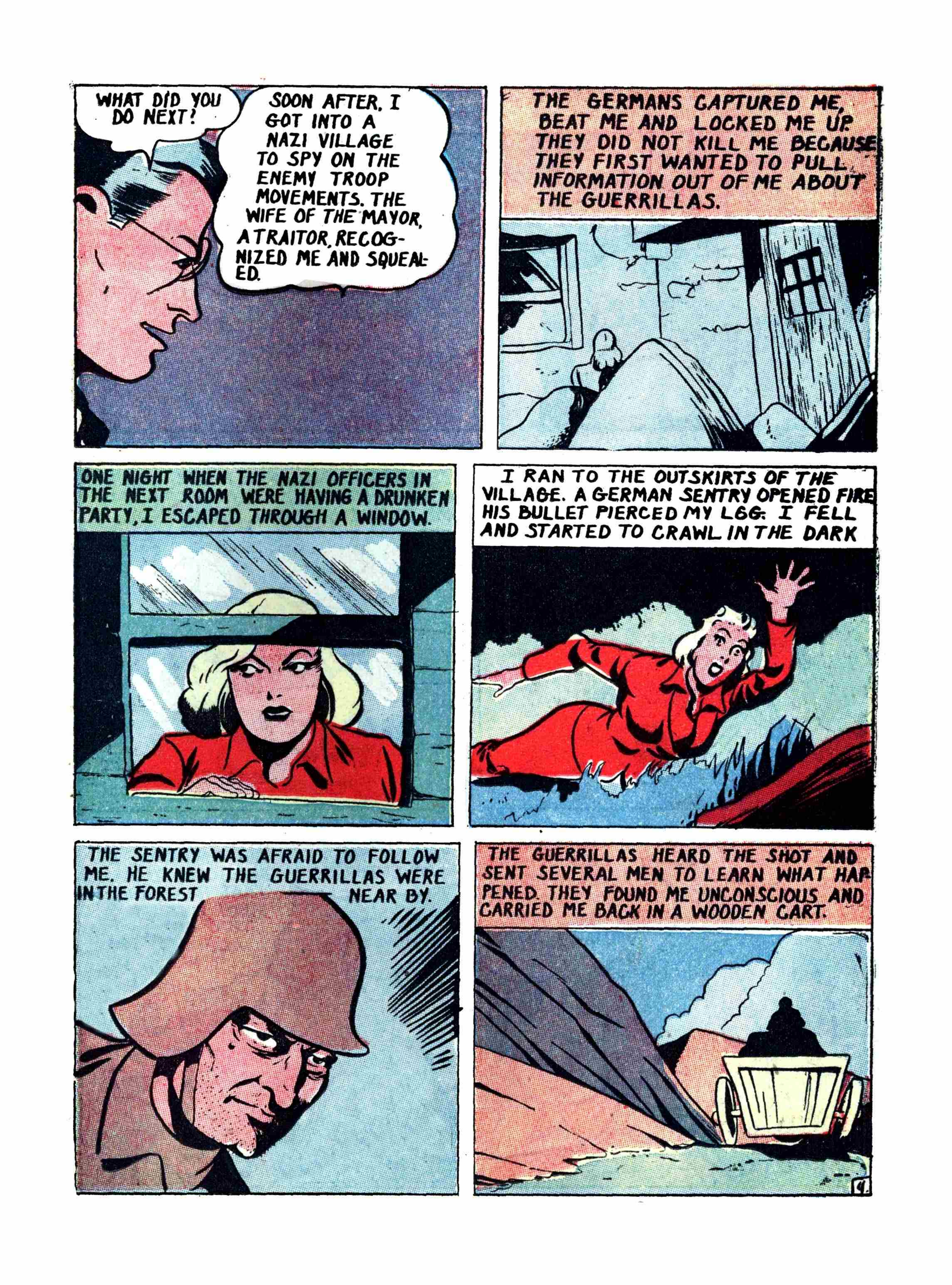 Blue Beetle (Fox / Dan Garrett), page 50. Blue Beetle (Dan Garrett). Public domain in the United States for Fox/Holyoke-era issues. Not Charlton or DC. Internet Archive folkscanomy scans used when Comic Book Plus returns 403.