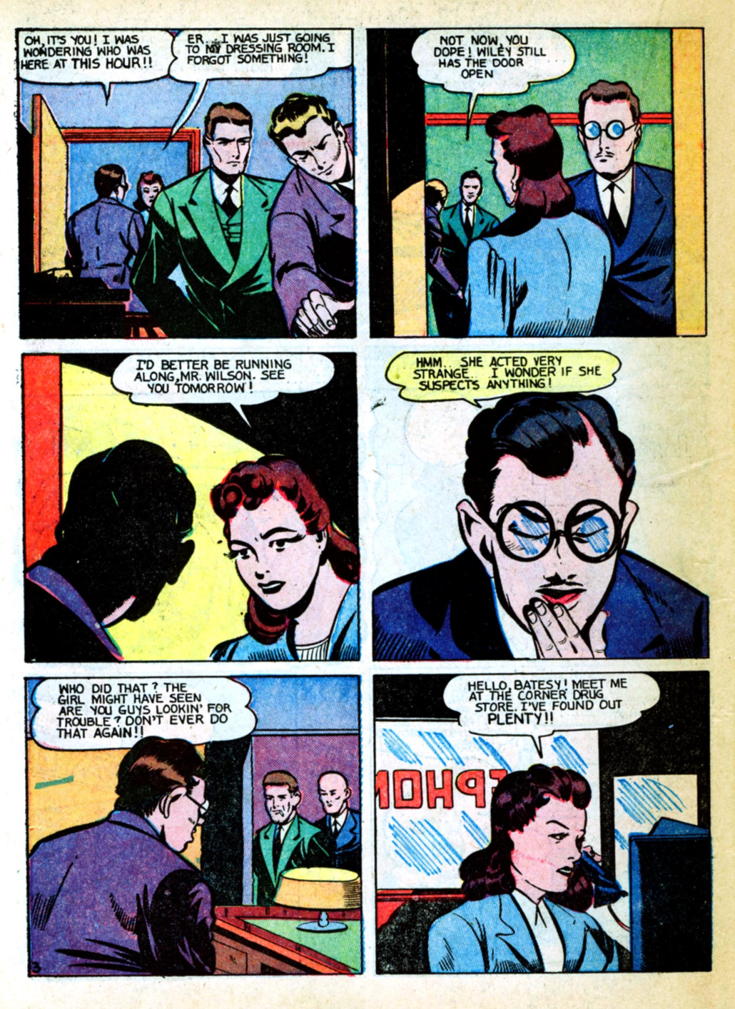 Blue Beetle (Fox / Dan Garrett), page 102. Blue Beetle (Dan Garrett). Public domain in the United States for Fox/Holyoke-era issues. Not Charlton or DC. Internet Archive folkscanomy scans used when Comic Book Plus returns 403.