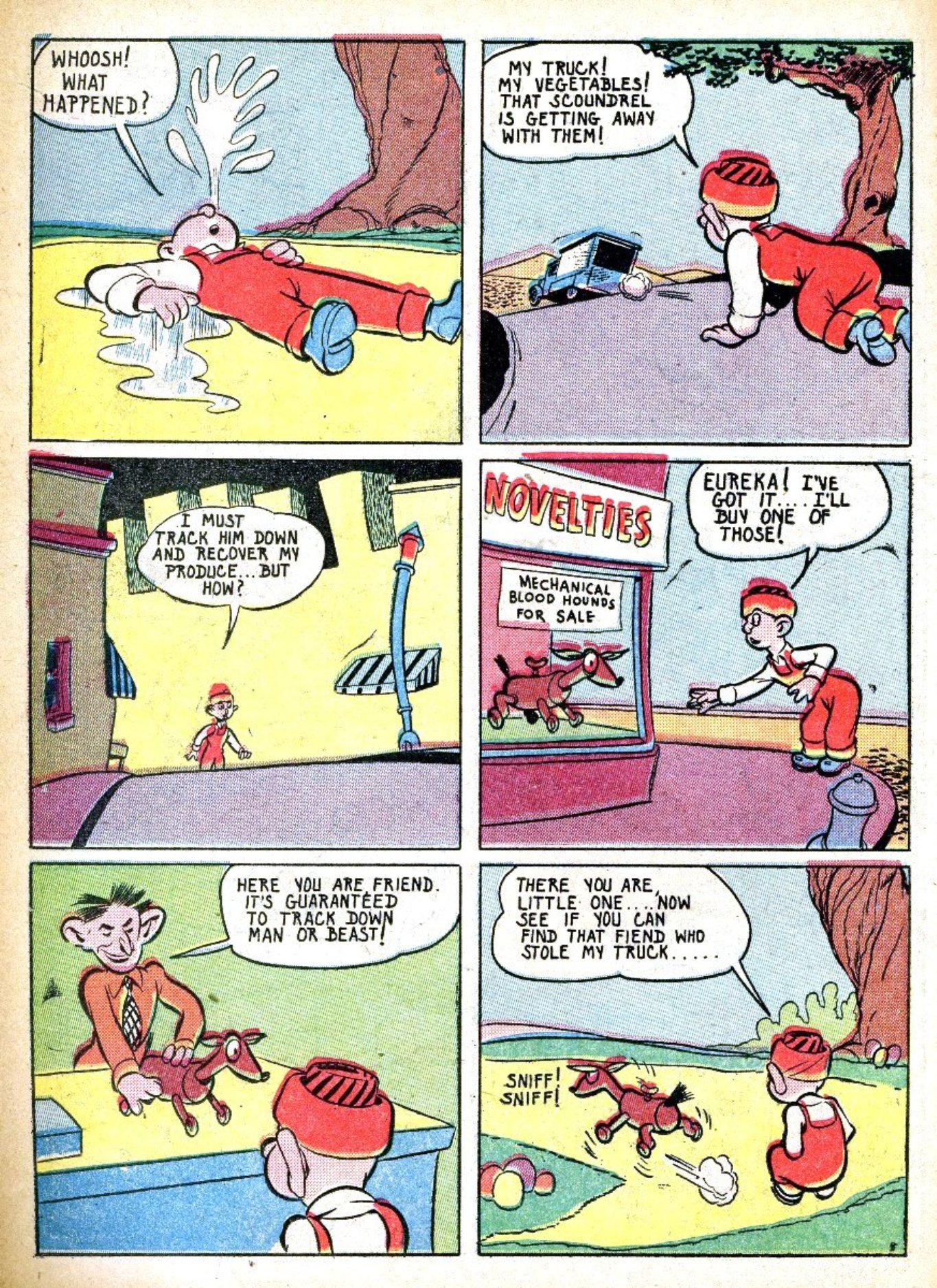 Blue Beetle (Fox / Dan Garrett), page 12. Blue Beetle (Dan Garrett). Public domain in the United States for Fox/Holyoke-era issues. Not Charlton or DC. Internet Archive folkscanomy scans used when Comic Book Plus returns 403.