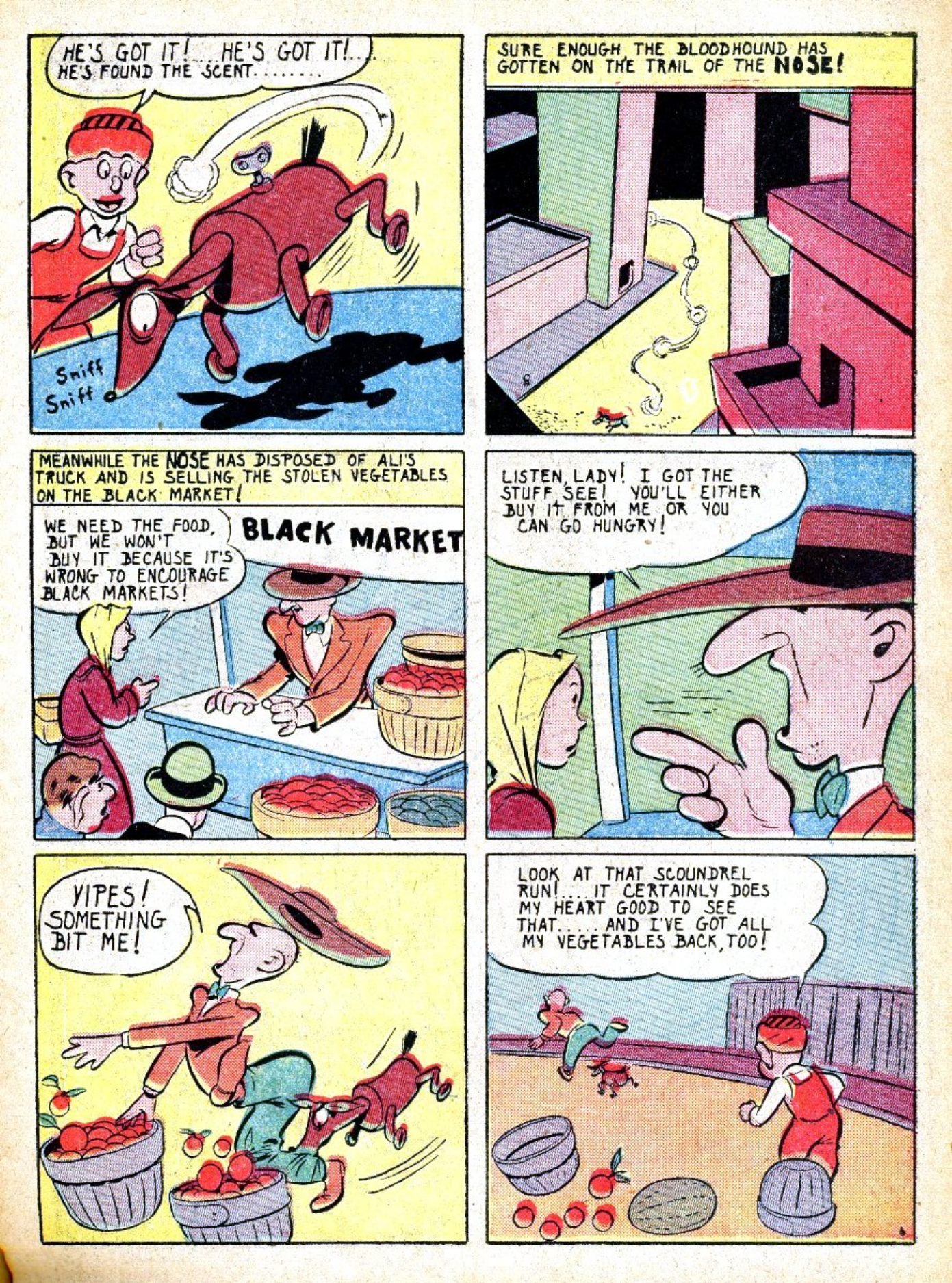 Blue Beetle (Fox / Dan Garrett), page 13. Blue Beetle (Dan Garrett). Public domain in the United States for Fox/Holyoke-era issues. Not Charlton or DC. Internet Archive folkscanomy scans used when Comic Book Plus returns 403.
