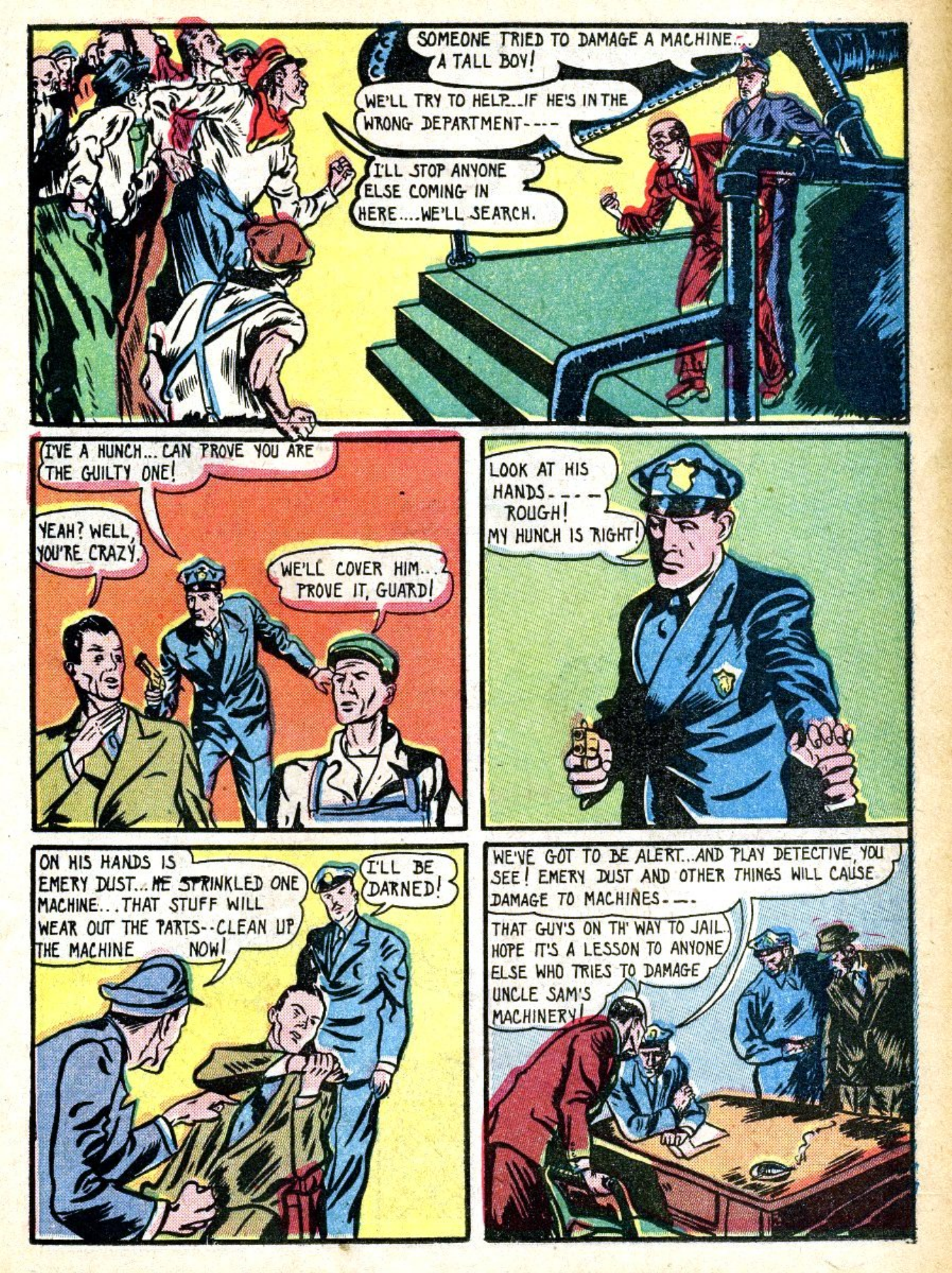Blue Beetle (Fox / Dan Garrett), page 17. Blue Beetle (Dan Garrett). Public domain in the United States for Fox/Holyoke-era issues. Not Charlton or DC. Internet Archive folkscanomy scans used when Comic Book Plus returns 403.