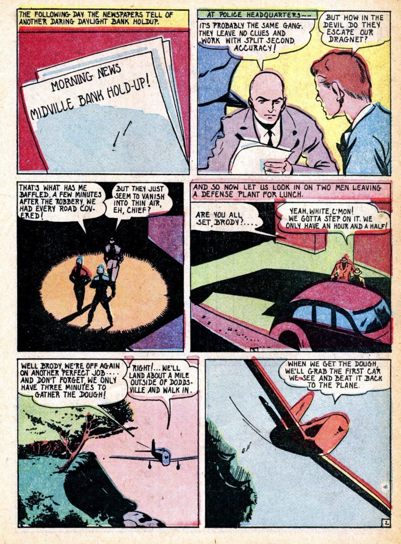 Blue Beetle (Fox / Dan Garrett), page 19. Blue Beetle (Dan Garrett). Public domain in the United States for Fox/Holyoke-era issues. Not Charlton or DC. Internet Archive folkscanomy scans used when Comic Book Plus returns 403.