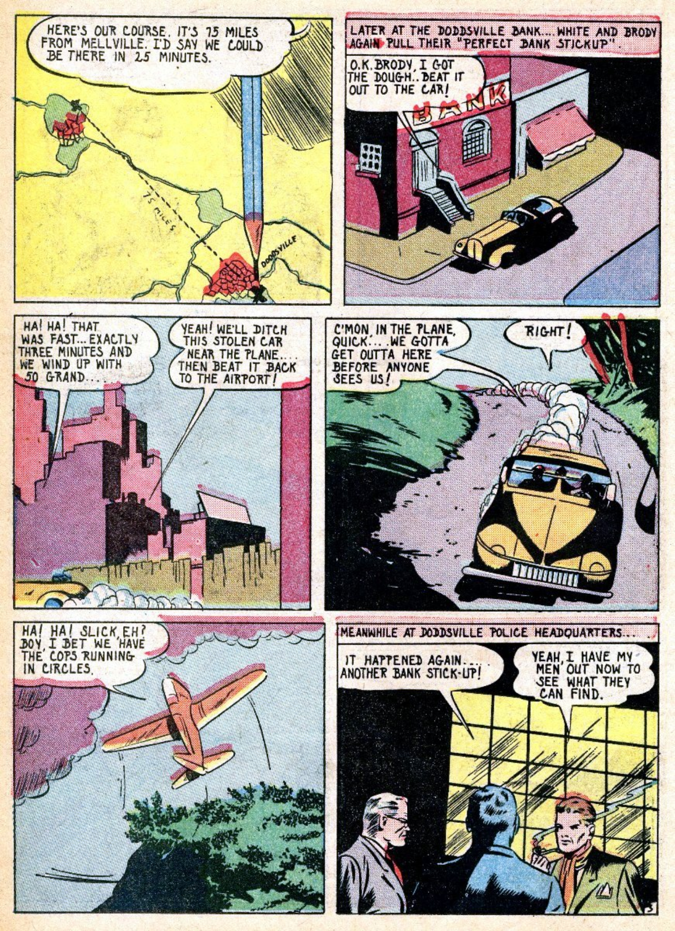Blue Beetle (Fox / Dan Garrett), page 20. Blue Beetle (Dan Garrett). Public domain in the United States for Fox/Holyoke-era issues. Not Charlton or DC. Internet Archive folkscanomy scans used when Comic Book Plus returns 403.