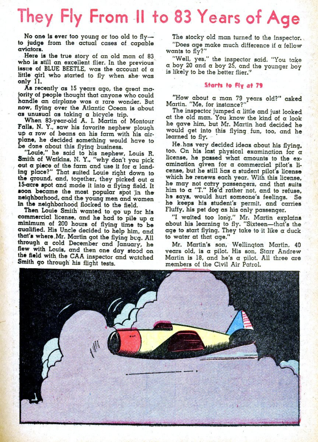 Blue Beetle (Fox / Dan Garrett), page 25. Blue Beetle (Dan Garrett). Public domain in the United States for Fox/Holyoke-era issues. Not Charlton or DC. Internet Archive folkscanomy scans used when Comic Book Plus returns 403.