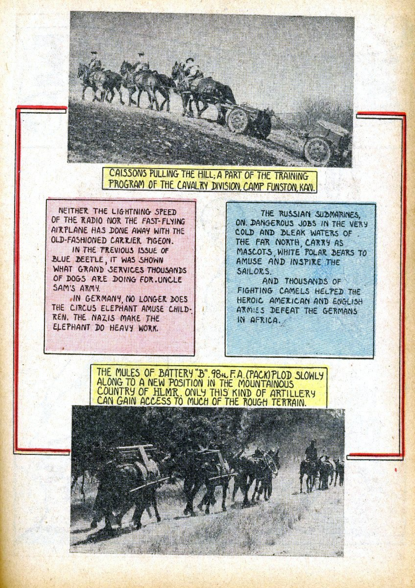 Blue Beetle (Fox / Dan Garrett), page 27. Blue Beetle (Dan Garrett). Public domain in the United States for Fox/Holyoke-era issues. Not Charlton or DC. Internet Archive folkscanomy scans used when Comic Book Plus returns 403.
