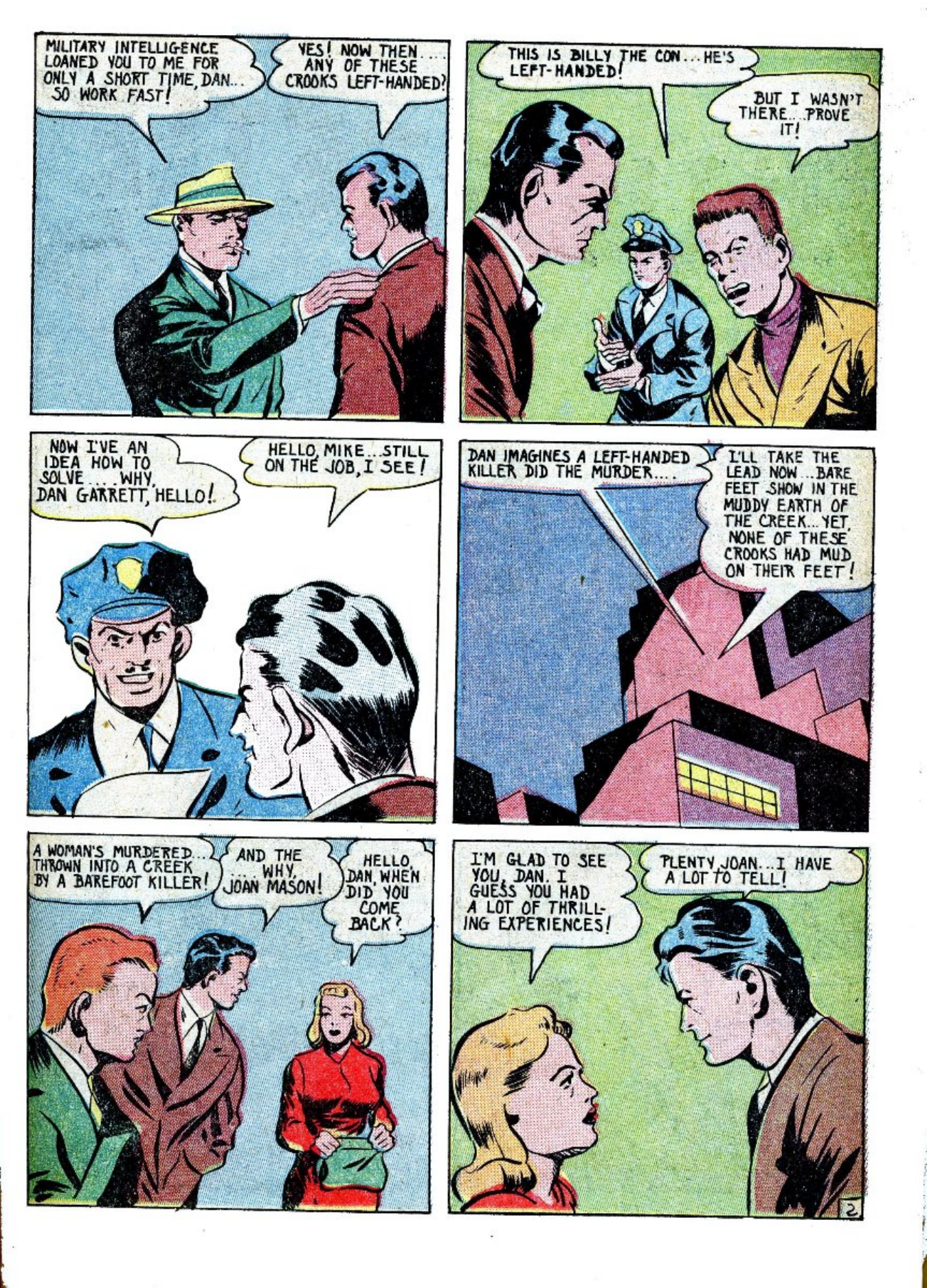 Blue Beetle (Fox / Dan Garrett), page 29. Blue Beetle (Dan Garrett). Public domain in the United States for Fox/Holyoke-era issues. Not Charlton or DC. Internet Archive folkscanomy scans used when Comic Book Plus returns 403.