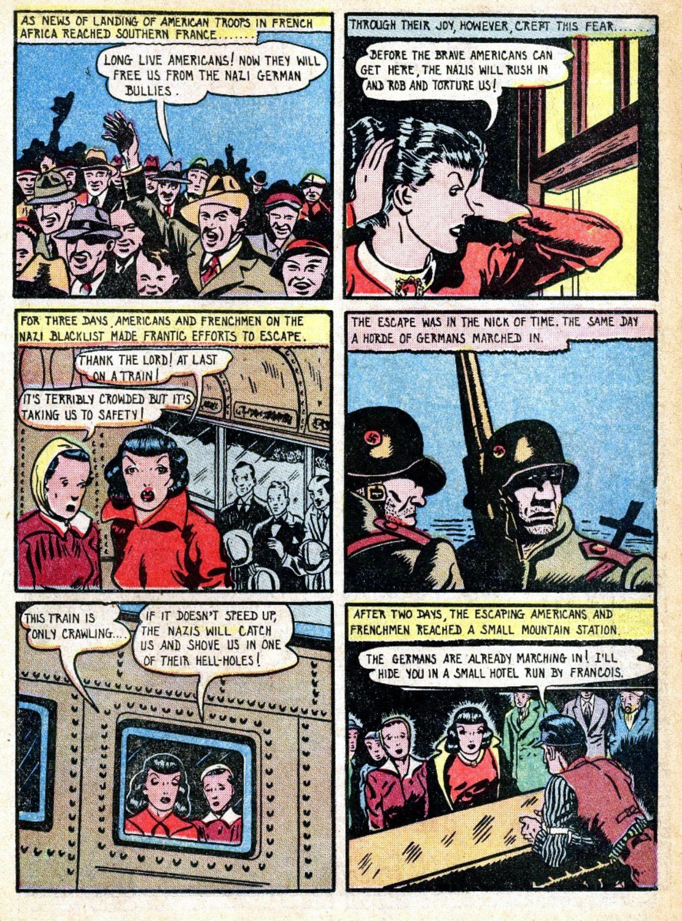 Blue Beetle (Fox / Dan Garrett), page 37. Blue Beetle (Dan Garrett). Public domain in the United States for Fox/Holyoke-era issues. Not Charlton or DC. Internet Archive folkscanomy scans used when Comic Book Plus returns 403.