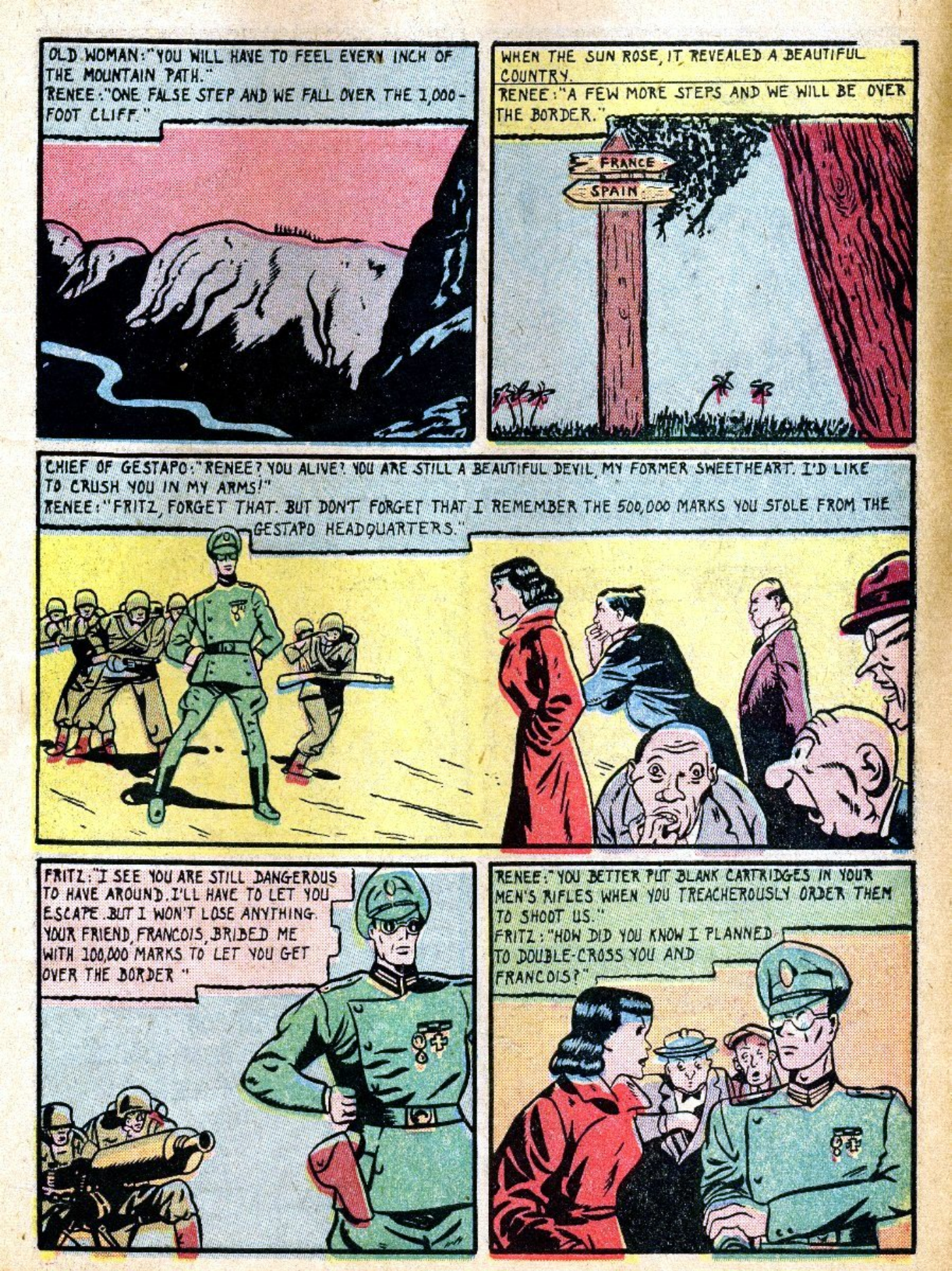 Blue Beetle (Fox / Dan Garrett), page 45. Blue Beetle (Dan Garrett). Public domain in the United States for Fox/Holyoke-era issues. Not Charlton or DC. Internet Archive folkscanomy scans used when Comic Book Plus returns 403.