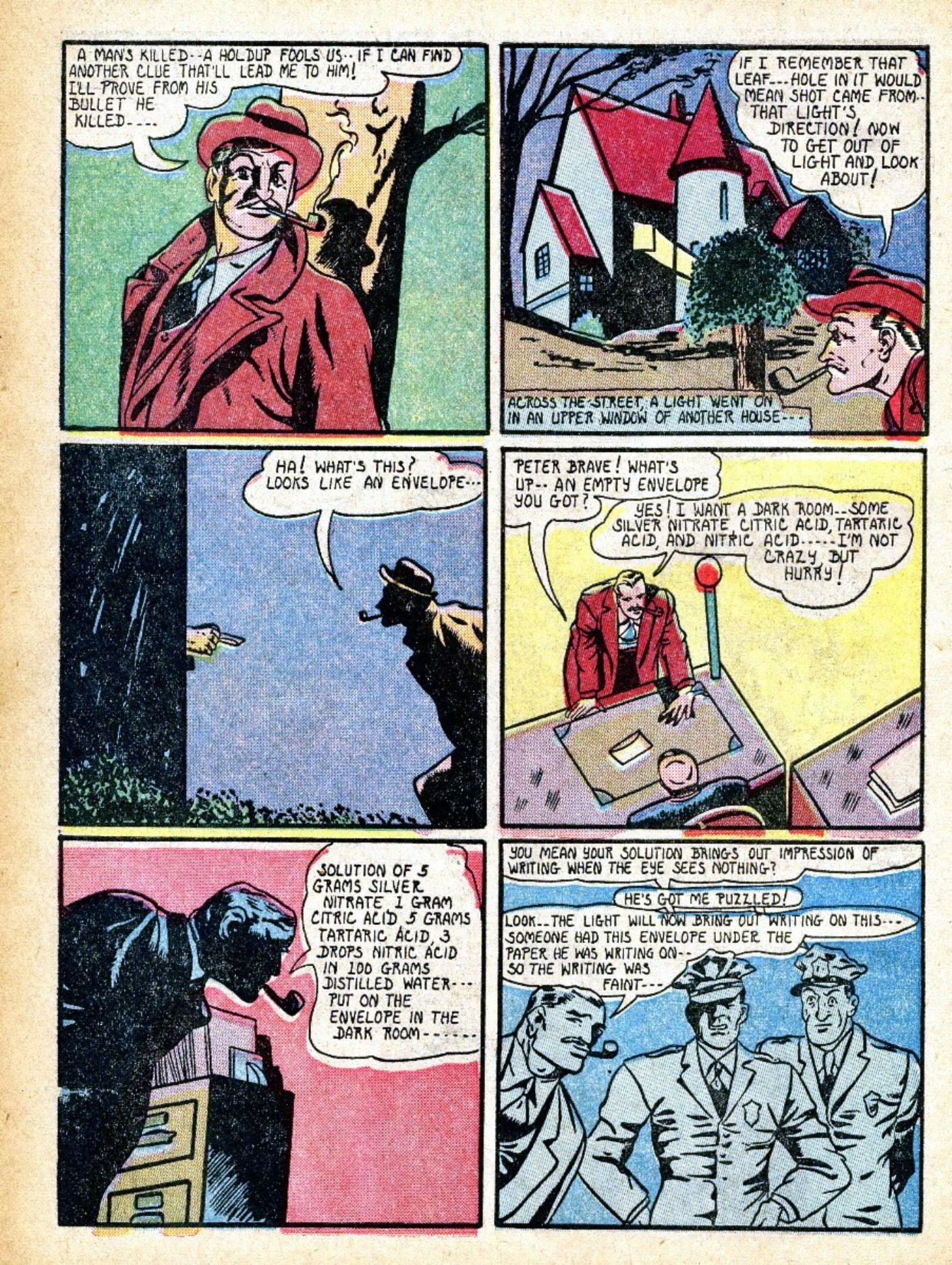 Blue Beetle (Fox / Dan Garrett), page 48. Blue Beetle (Dan Garrett). Public domain in the United States for Fox/Holyoke-era issues. Not Charlton or DC. Internet Archive folkscanomy scans used when Comic Book Plus returns 403.