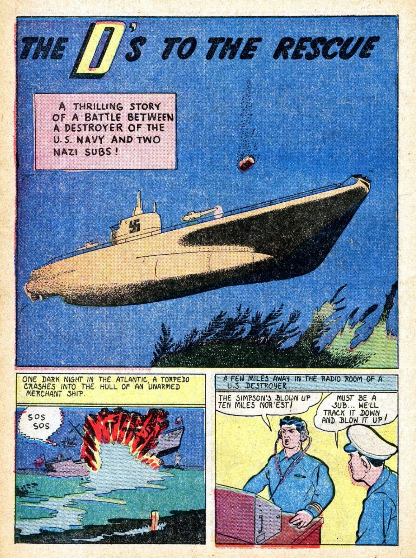 Blue Beetle (Fox / Dan Garrett), page 50. Blue Beetle (Dan Garrett). Public domain in the United States for Fox/Holyoke-era issues. Not Charlton or DC. Internet Archive folkscanomy scans used when Comic Book Plus returns 403.