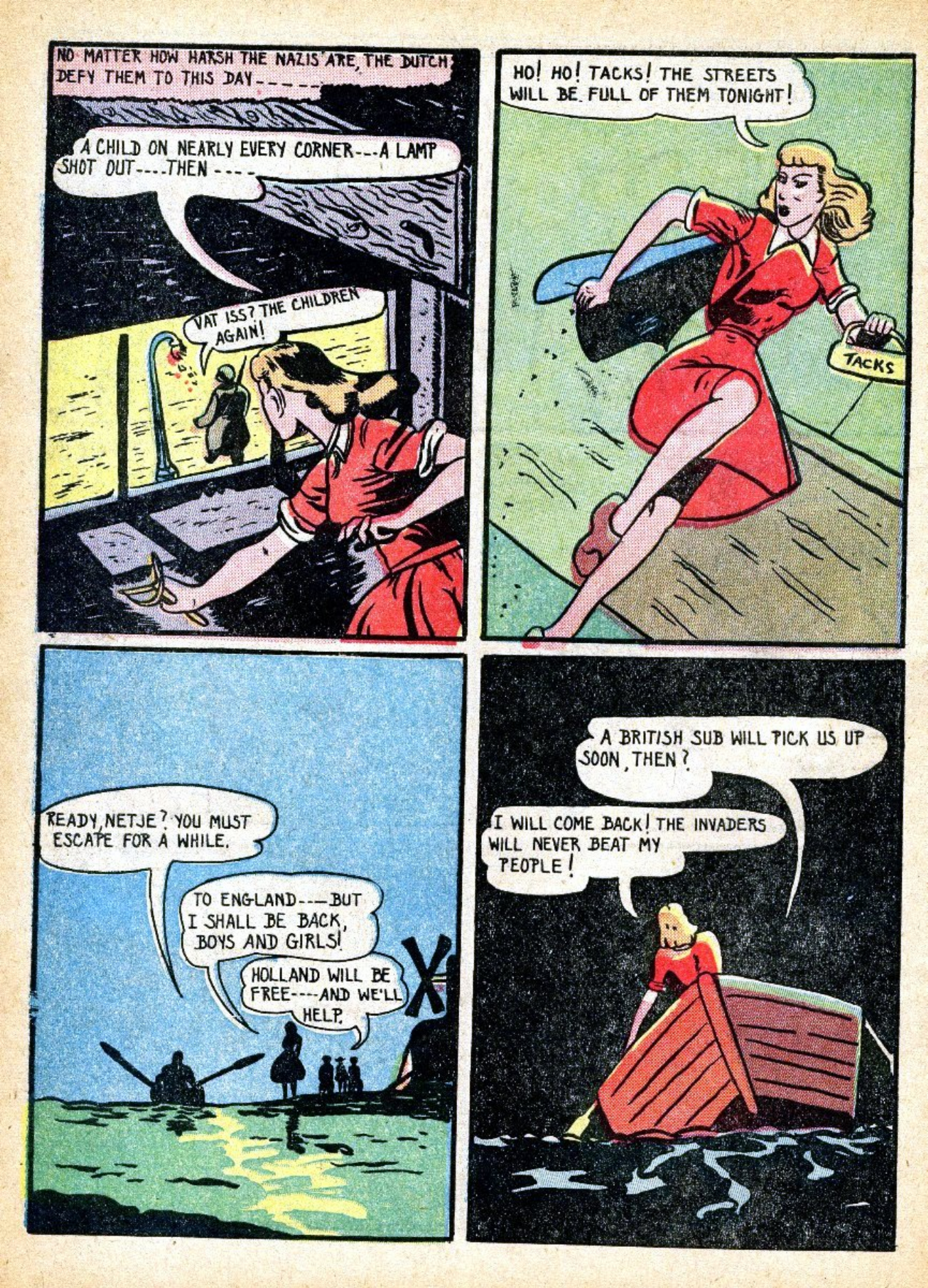 Blue Beetle (Fox / Dan Garrett), page 56. Blue Beetle (Dan Garrett). Public domain in the United States for Fox/Holyoke-era issues. Not Charlton or DC. Internet Archive folkscanomy scans used when Comic Book Plus returns 403.