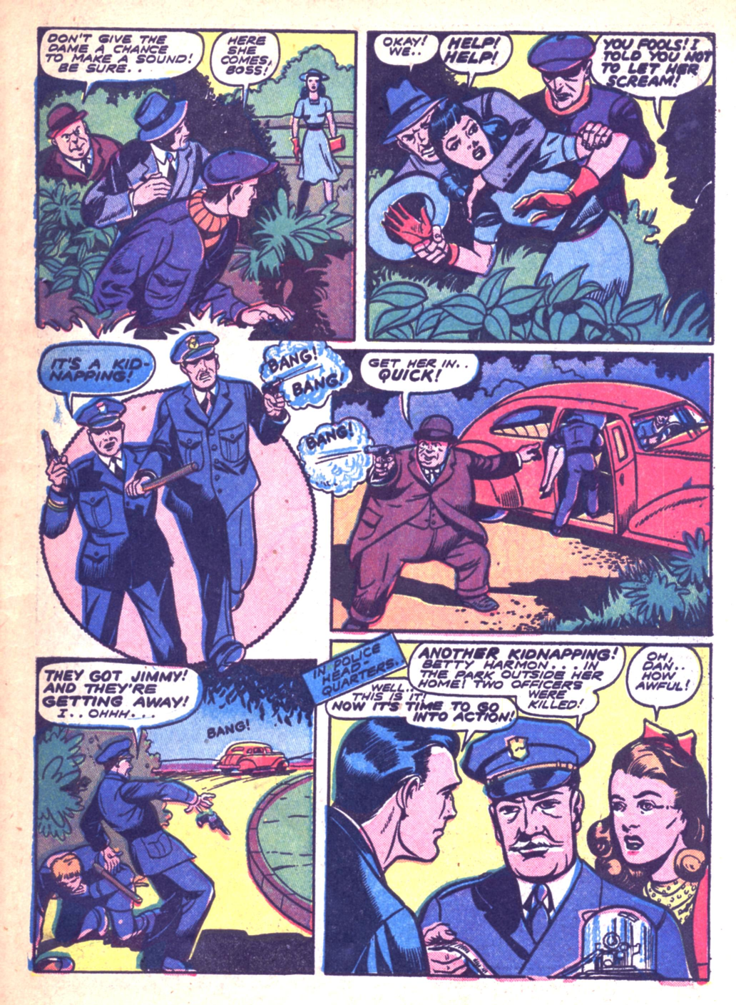 Blue Beetle (Fox / Dan Garrett), page 65. Blue Beetle (Dan Garrett). Public domain in the United States for Fox/Holyoke-era issues. Not Charlton or DC. Internet Archive folkscanomy scans used when Comic Book Plus returns 403.