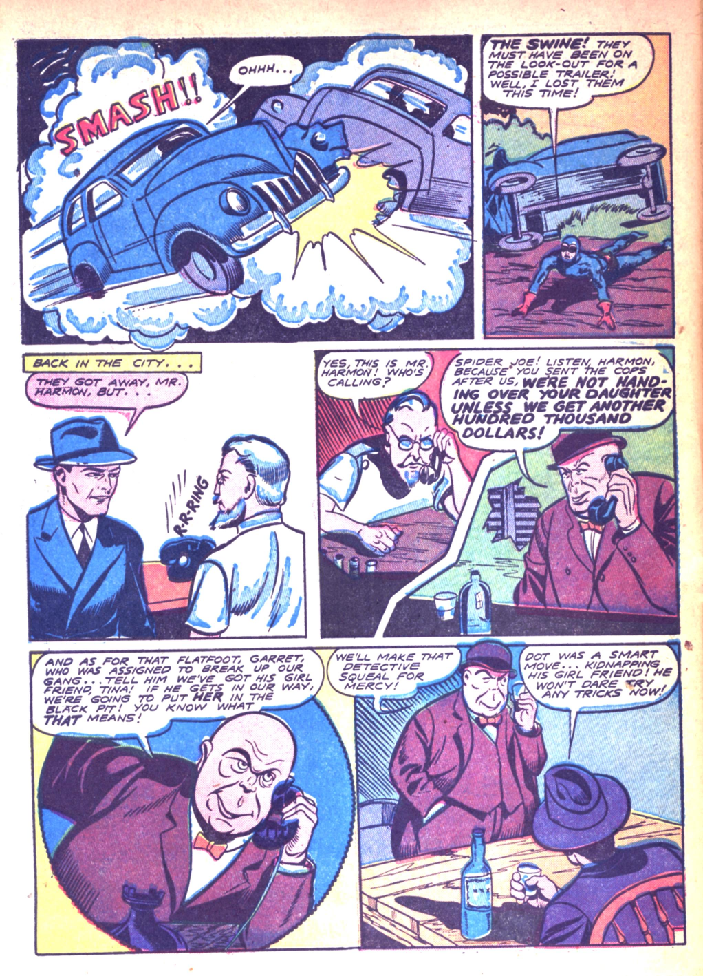 Blue Beetle (Fox / Dan Garrett), page 68. Blue Beetle (Dan Garrett). Public domain in the United States for Fox/Holyoke-era issues. Not Charlton or DC. Internet Archive folkscanomy scans used when Comic Book Plus returns 403.