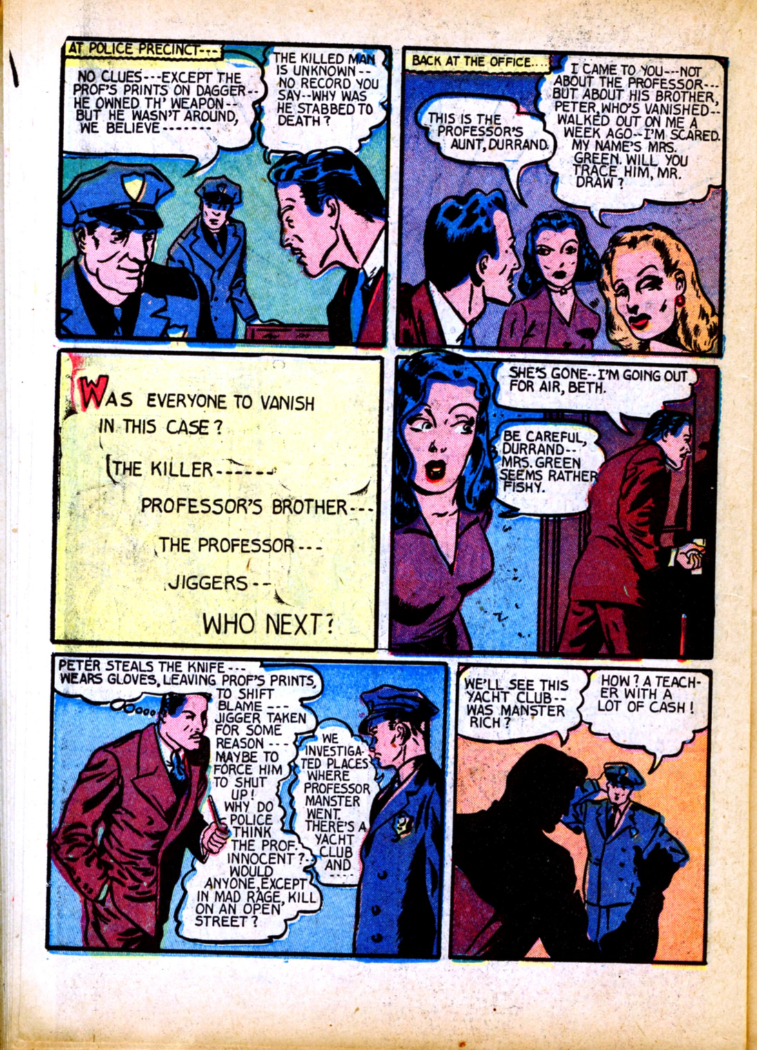 Blue Beetle (Fox / Dan Garrett), page 86. Blue Beetle (Dan Garrett). Public domain in the United States for Fox/Holyoke-era issues. Not Charlton or DC. Internet Archive folkscanomy scans used when Comic Book Plus returns 403.