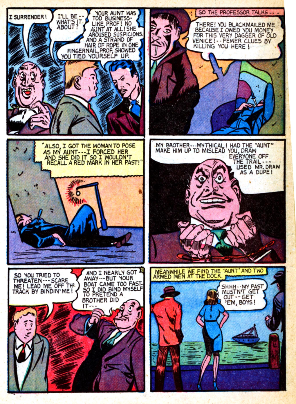 Blue Beetle (Fox / Dan Garrett), page 88. Blue Beetle (Dan Garrett). Public domain in the United States for Fox/Holyoke-era issues. Not Charlton or DC. Internet Archive folkscanomy scans used when Comic Book Plus returns 403.