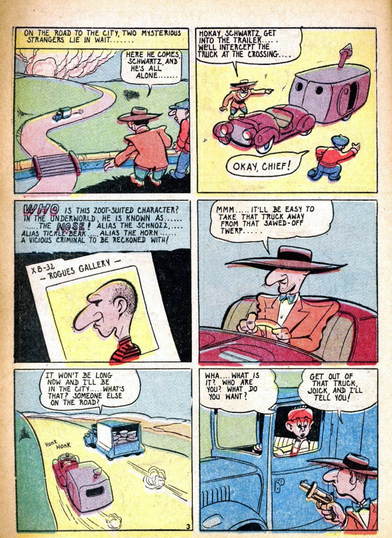 Blue Beetle (Fox / Dan Garrett), page 10. Blue Beetle (Dan Garrett). Public domain in the United States for Fox/Holyoke-era issues. Not Charlton or DC. Internet Archive folkscanomy scans used when Comic Book Plus returns 403.