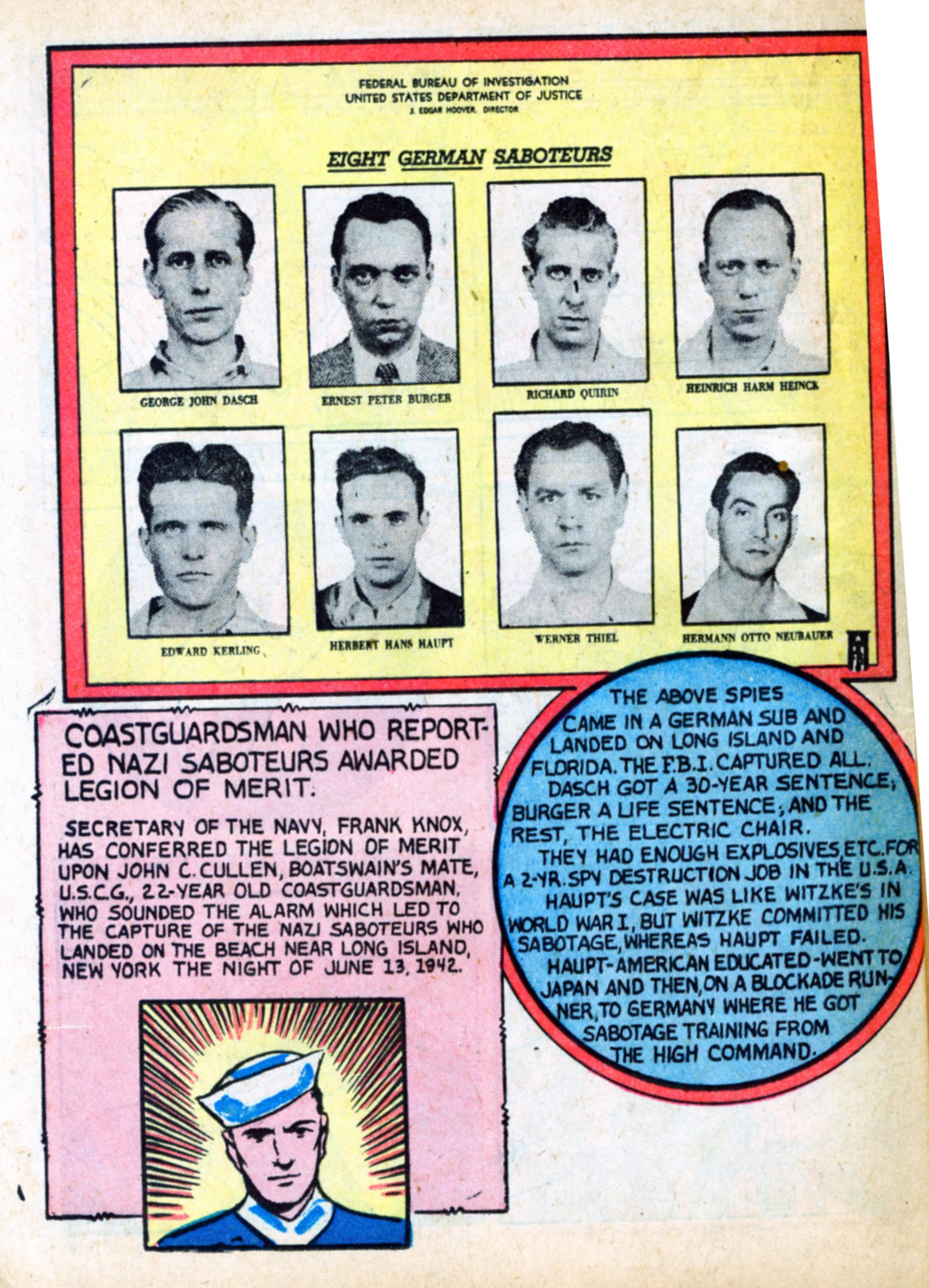 Blue Beetle (Fox / Dan Garrett), page 98. Blue Beetle (Dan Garrett). Public domain in the United States for Fox/Holyoke-era issues. Not Charlton or DC. Internet Archive folkscanomy scans used when Comic Book Plus returns 403.