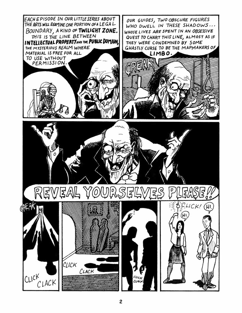 Bound by Law? Tales from the Public Domain, page 3. Bound by Law? Tales from the Public Domain by Keith Aoki, James Boyle, and Jennifer Jenkins, CC BY-NC-SA 2.5. Duke Center for the Study of the Public Domain. https://web.law.duke.edu/cspd/comics/digital/