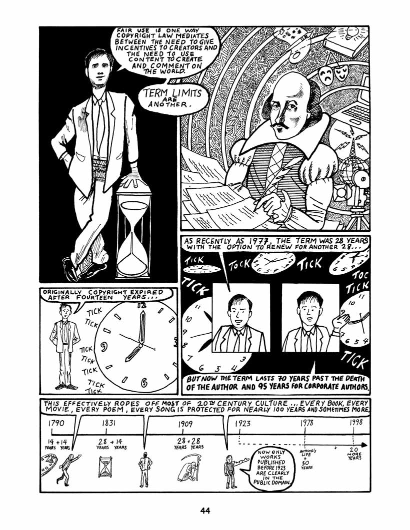 Bound by Law? Tales from the Public Domain, page 45. Bound by Law? Tales from the Public Domain by Keith Aoki, James Boyle, and Jennifer Jenkins, CC BY-NC-SA 2.5. Duke Center for the Study of the Public Domain. https://web.law.duke.edu/cspd/comics/digital/