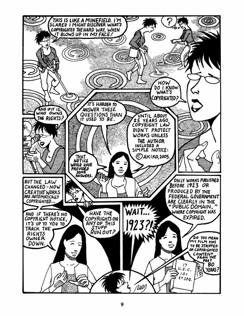 Bound by Law? Tales from the Public Domain, page 10. Bound by Law? Tales from the Public Domain by Keith Aoki, James Boyle, and Jennifer Jenkins, CC BY-NC-SA 2.5. Duke Center for the Study of the Public Domain. https://web.law.duke.edu/cspd/comics/digital/