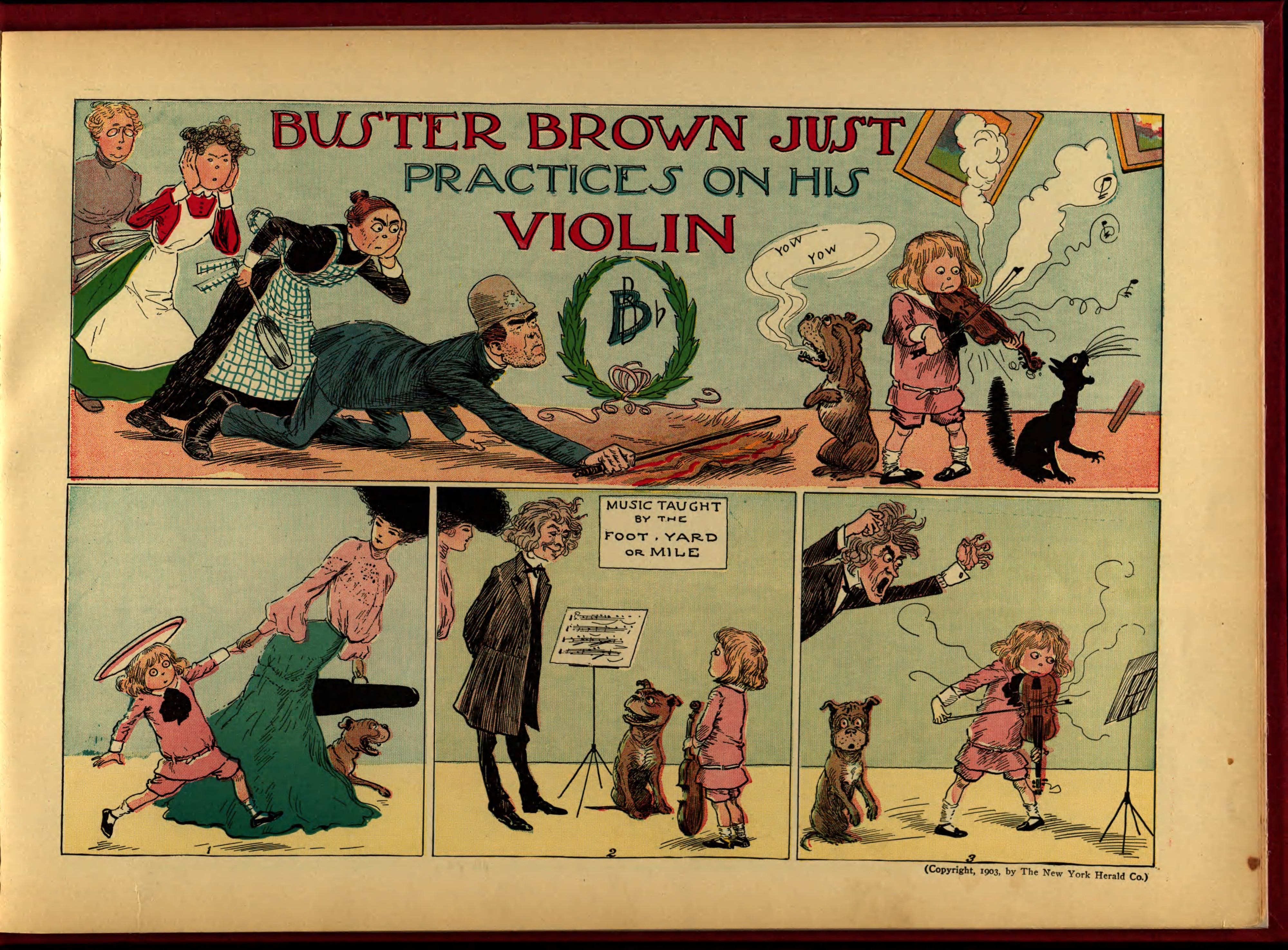 Buster Brown, His Dog Tige and Their Troubles (Frederick A. Stokes, 1904), page 15. R. F. Outcault. Public domain.